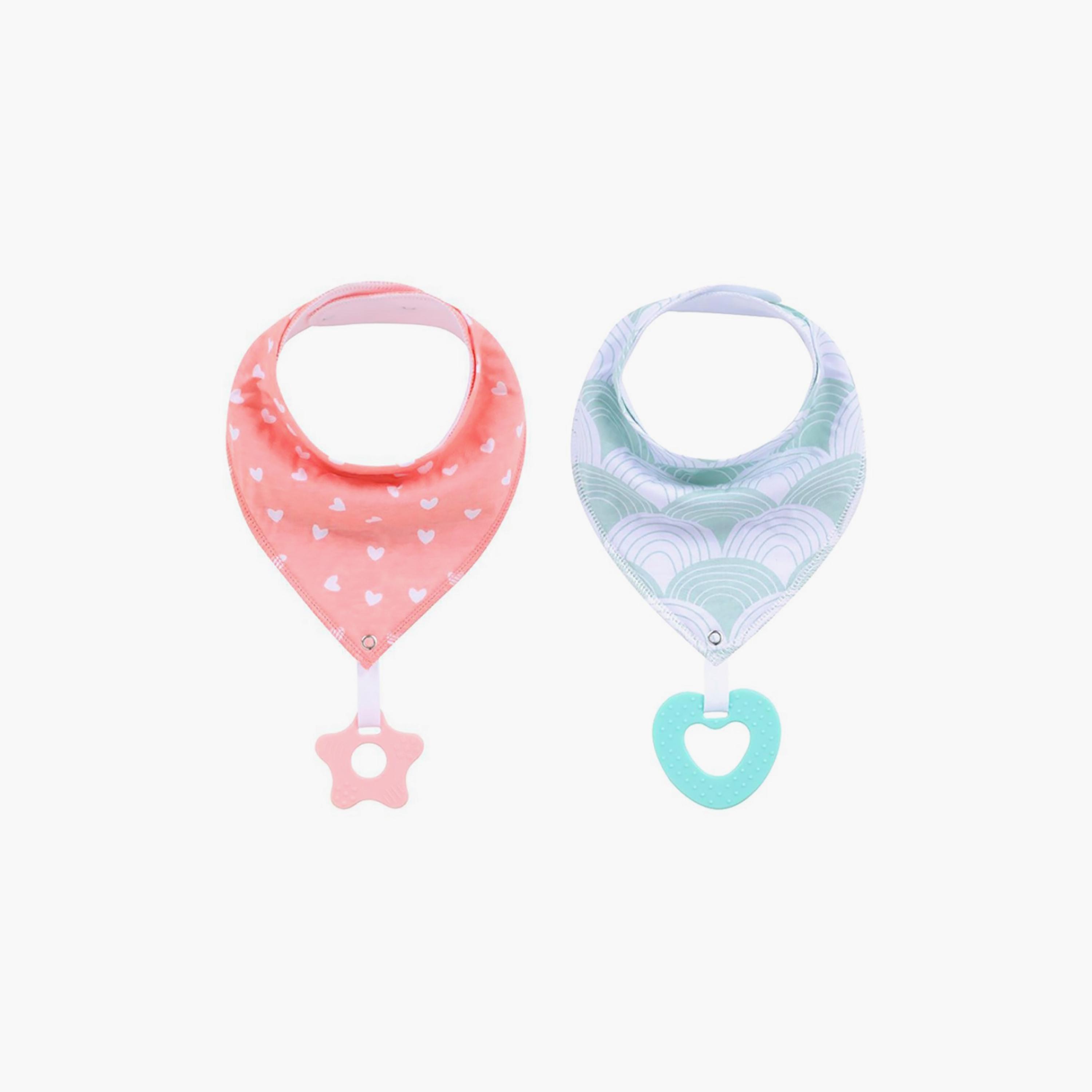 Little Story Printed 2-Piece Drool Bib Set-baby-feeding-bibs-image-1