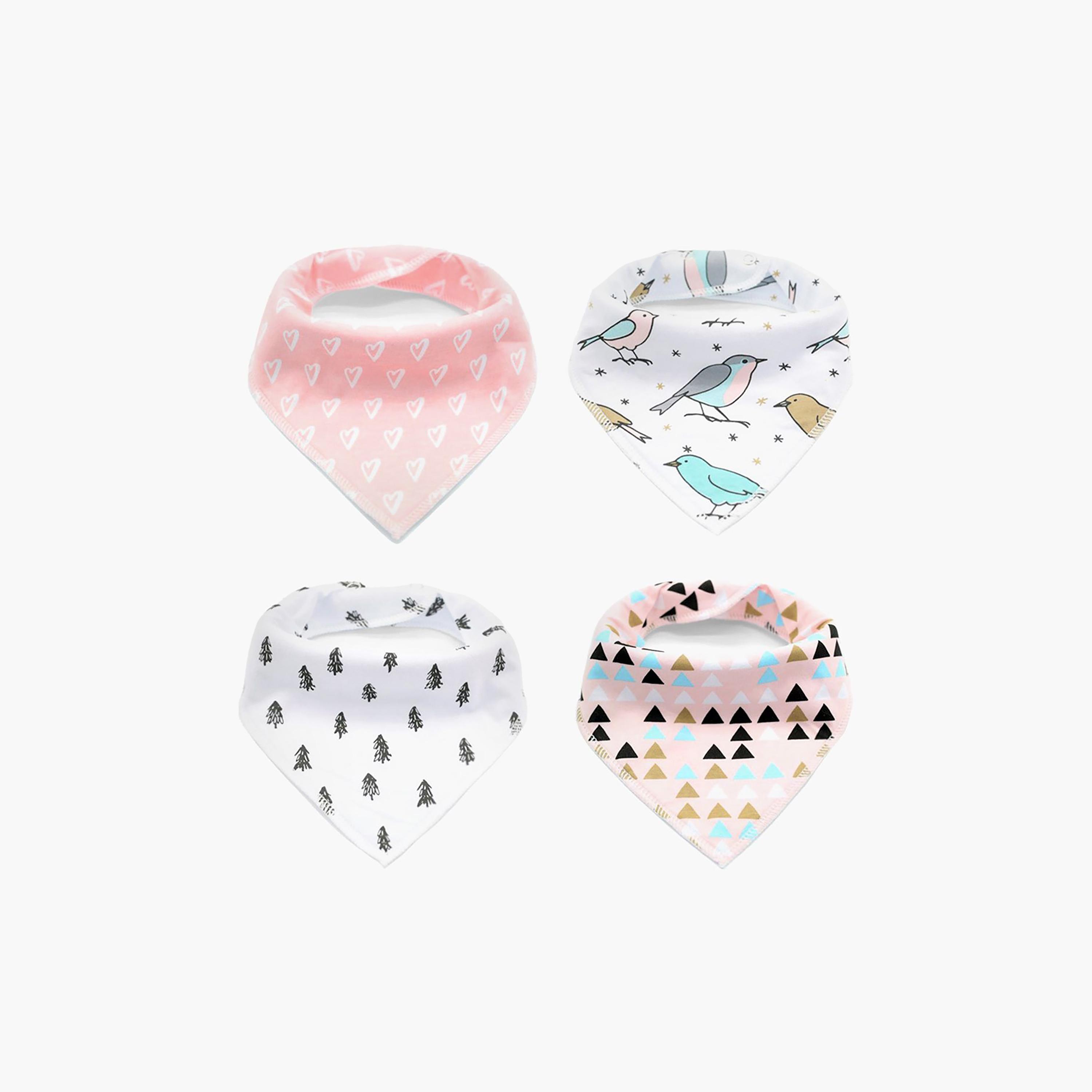 Little Story Printed 4-Piece Drool Bib Set-baby-feeding-bibs-image-1