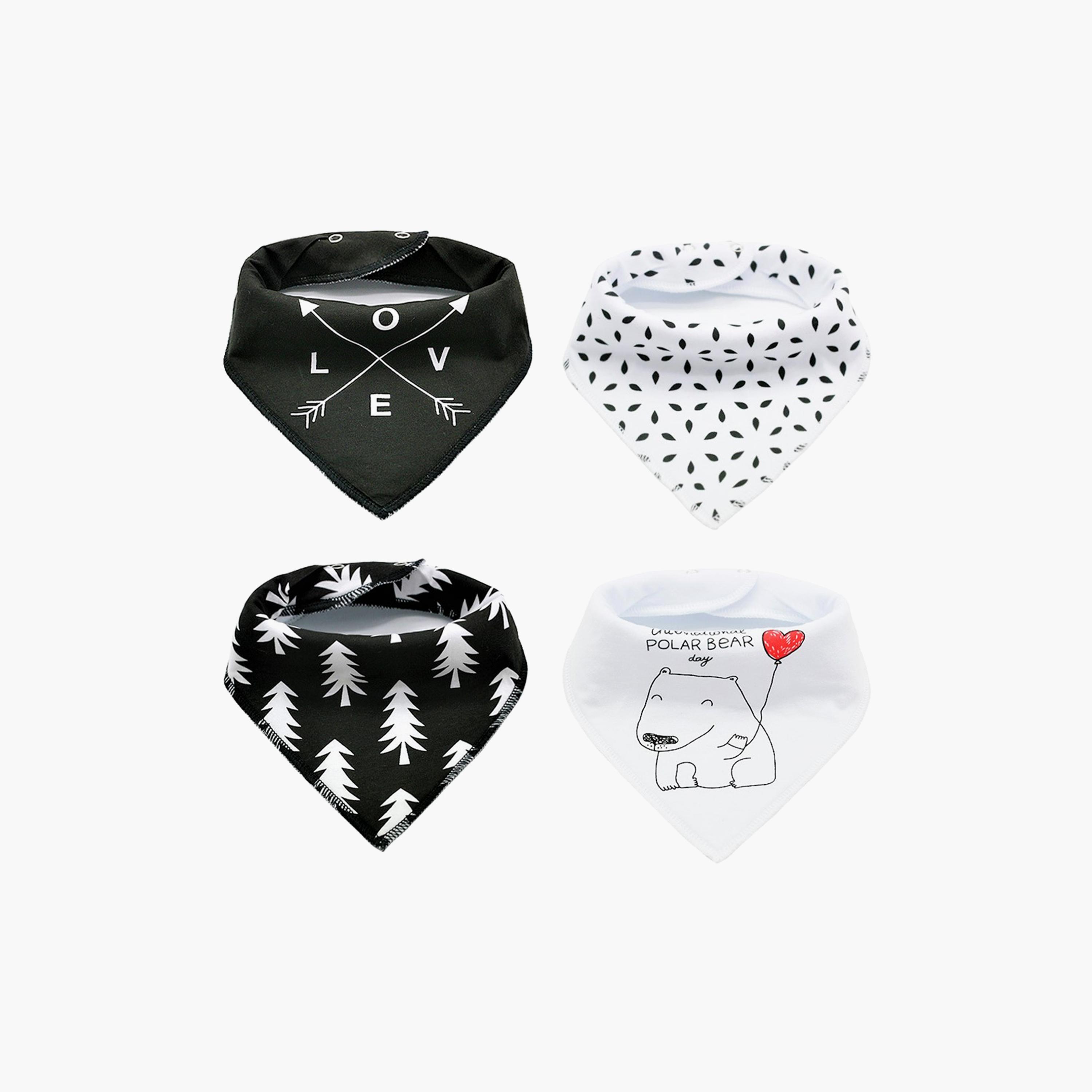 Little Story Printed 4-Piece Drool Bib Set-baby-feeding-bibs-image-1
