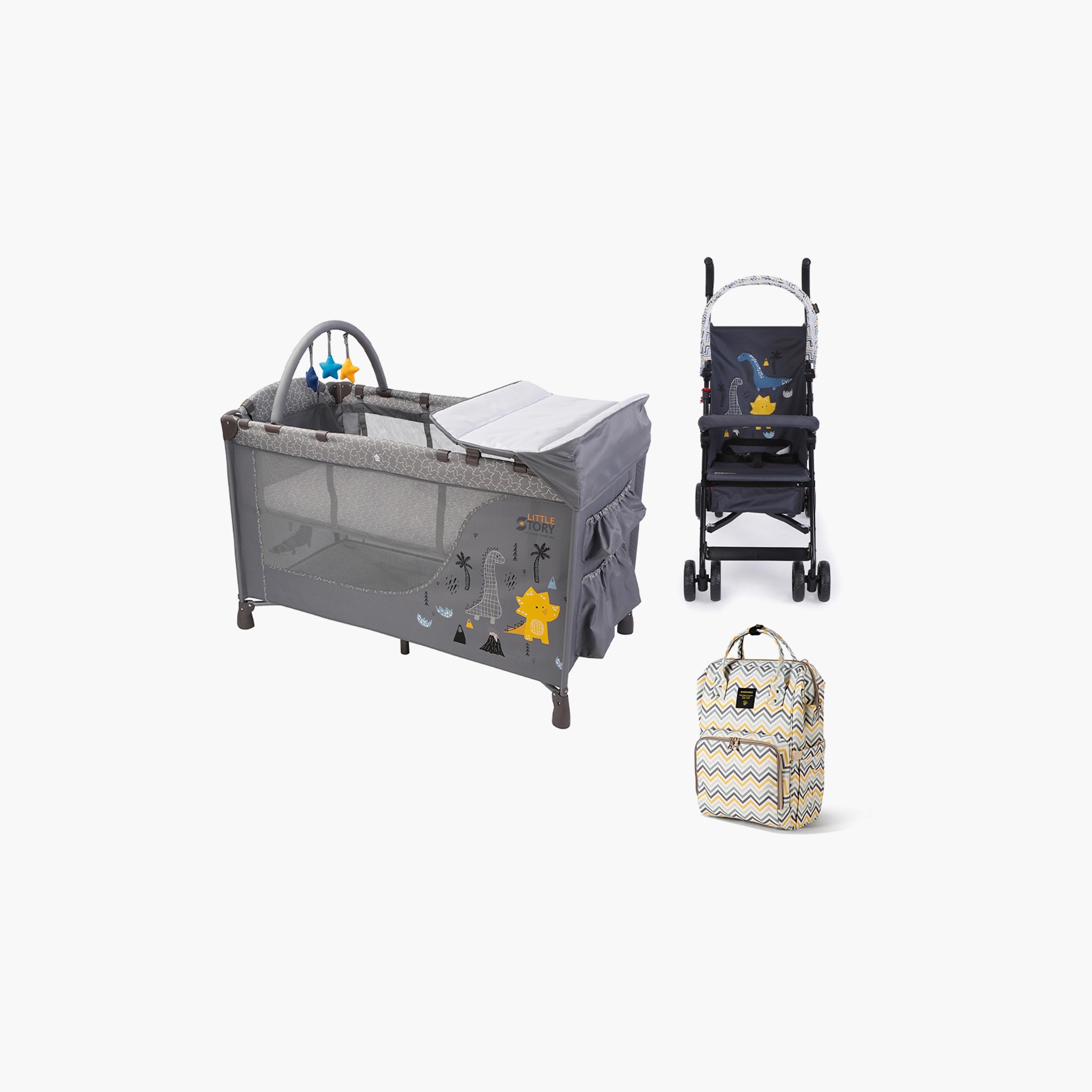 Little Story Playard with Stroller and Diaper Bag Set-baby-gear-travelaccessories-image-2