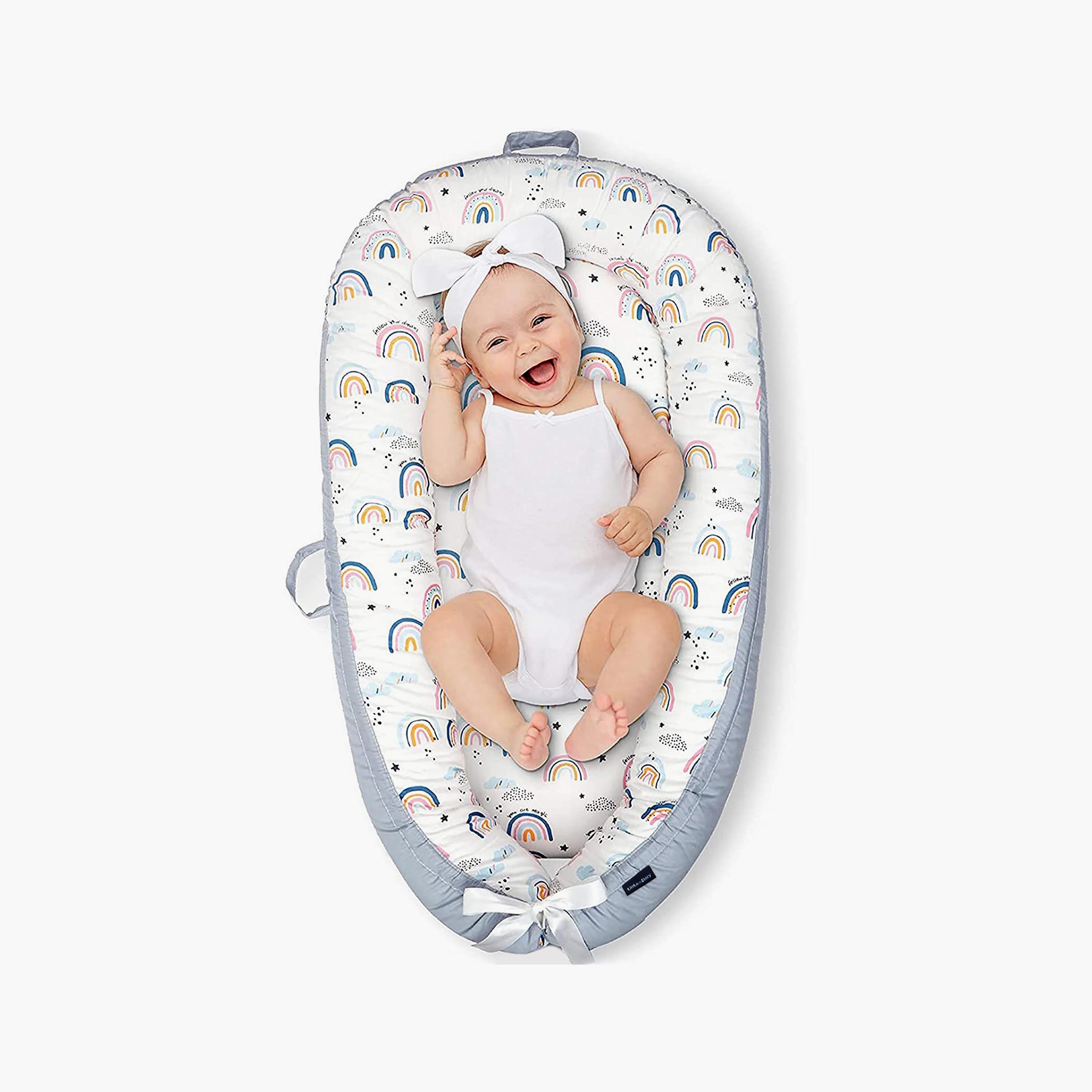 Little Story All-Over Rainbow Print Fiberfill Newborn Lounger Bed-baby-nursery-blanketsandswaddles-swaddlesandsleepingbags-image-3