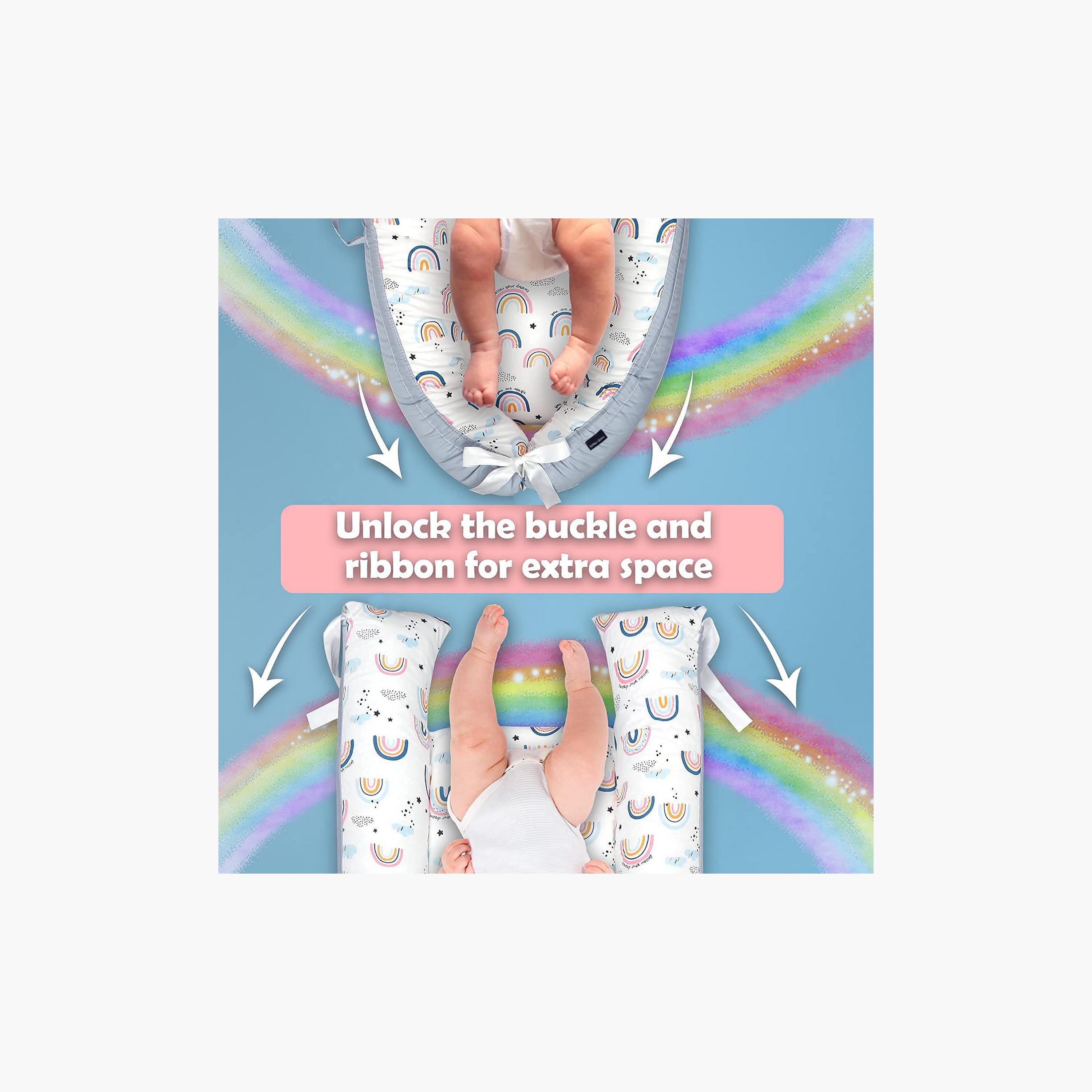 Little Story All-Over Rainbow Print Fiberfill Newborn Lounger Bed-baby-nursery-blanketsandswaddles-swaddlesandsleepingbags-image-5