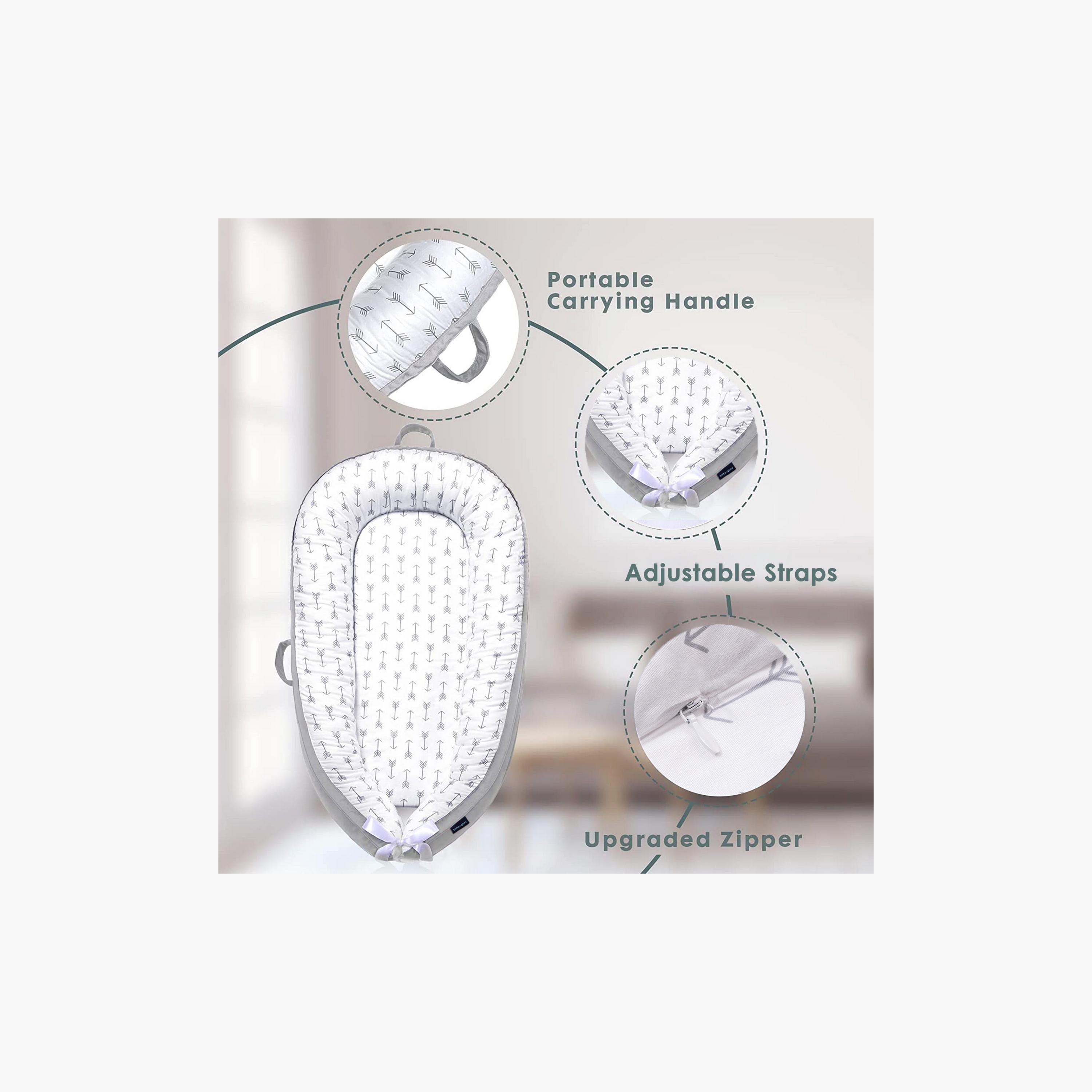 Little Story All-Over Arrow Print Fiberfill Newborn Lounger Bed-baby-nursery-furniture-cribsandbeds-cribaccessories-image-4