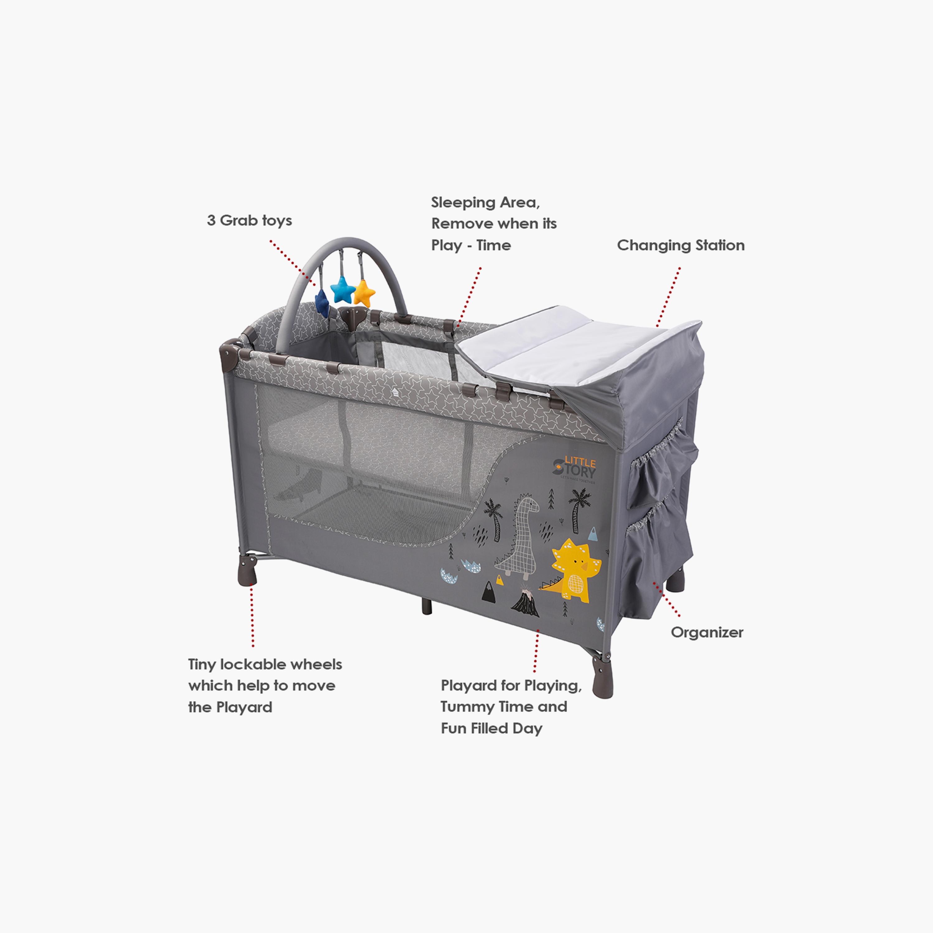 Little Story Foldable Cot with Playard-baby-gear-travelaccessories-image-4