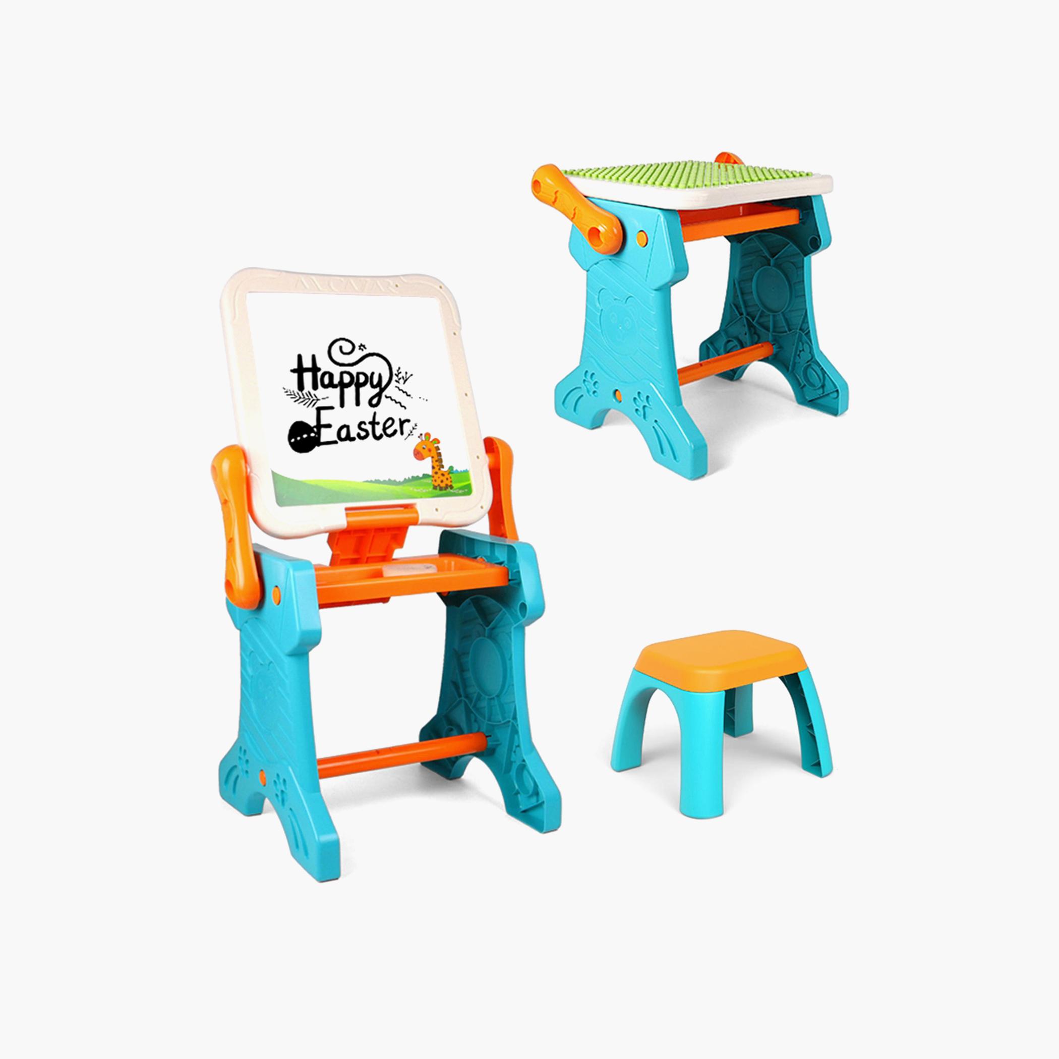 Little Story Double Sided 2-IN-1 Blocks Table and Magnetic Learning Board Set with Chair-toys-buildingblocks-blocks-image-1