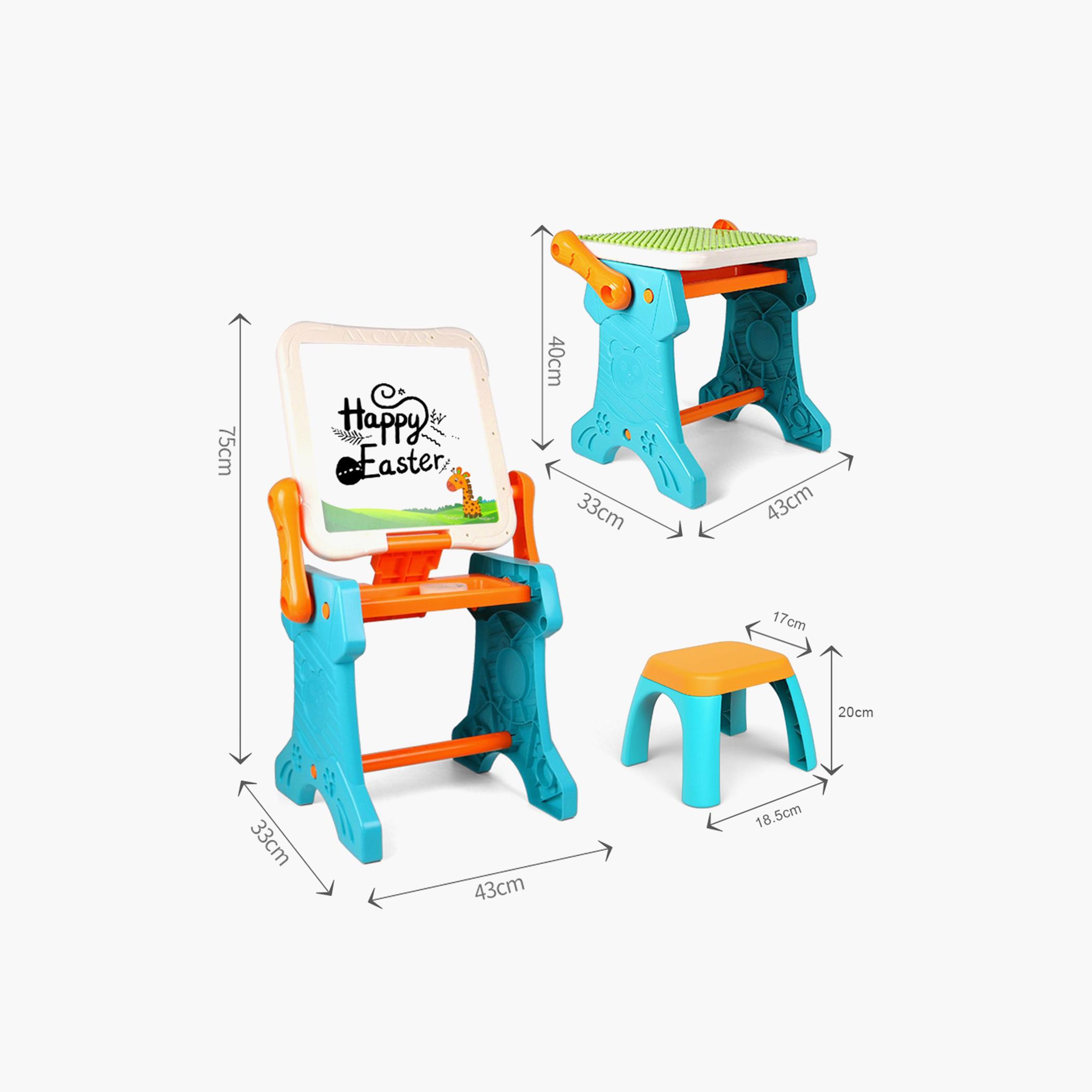 Little Story Double Sided 2-IN-1 Blocks Table and Magnetic Learning Board Set with Chair-toys-buildingblocks-blocks-image-13