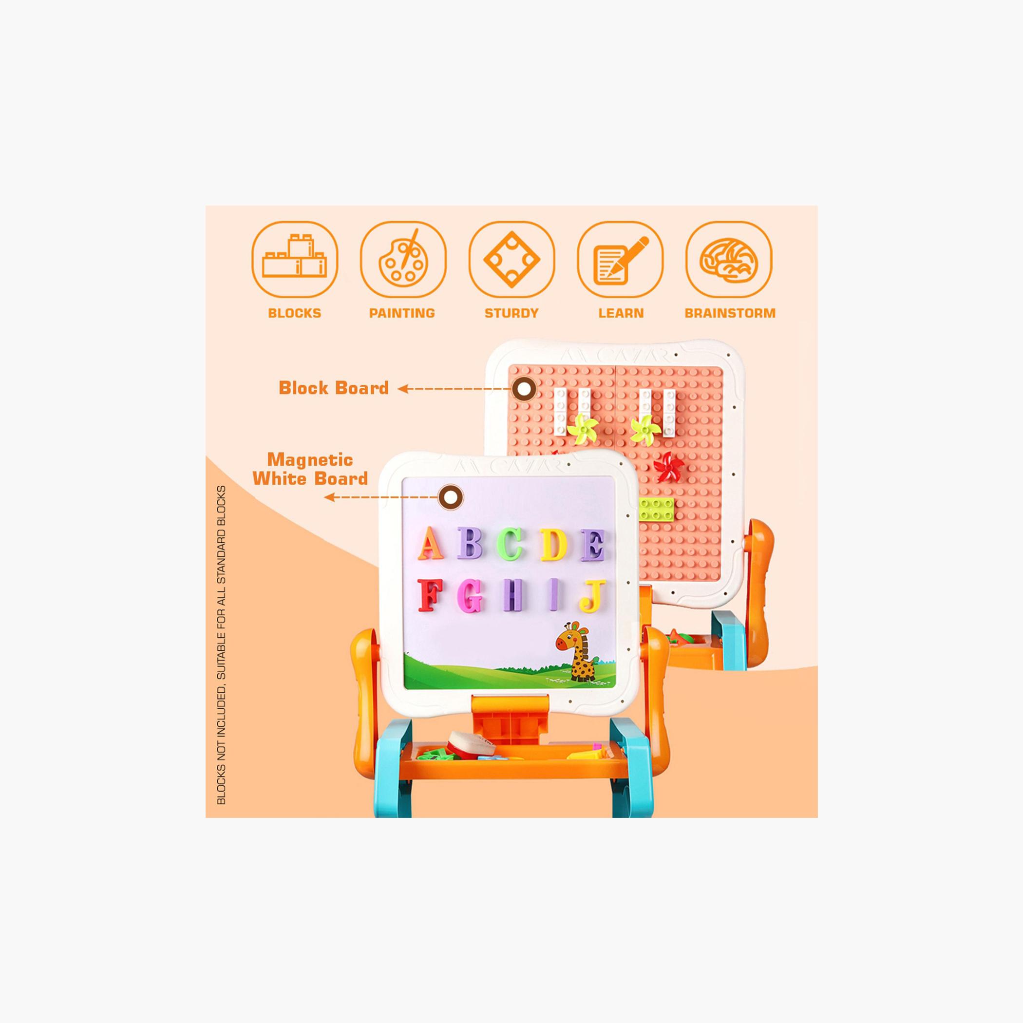 Little Story Double Sided 2-IN-1 Blocks Table and Magnetic Learning Board Set with Chair-toys-buildingblocks-blocks-image-14