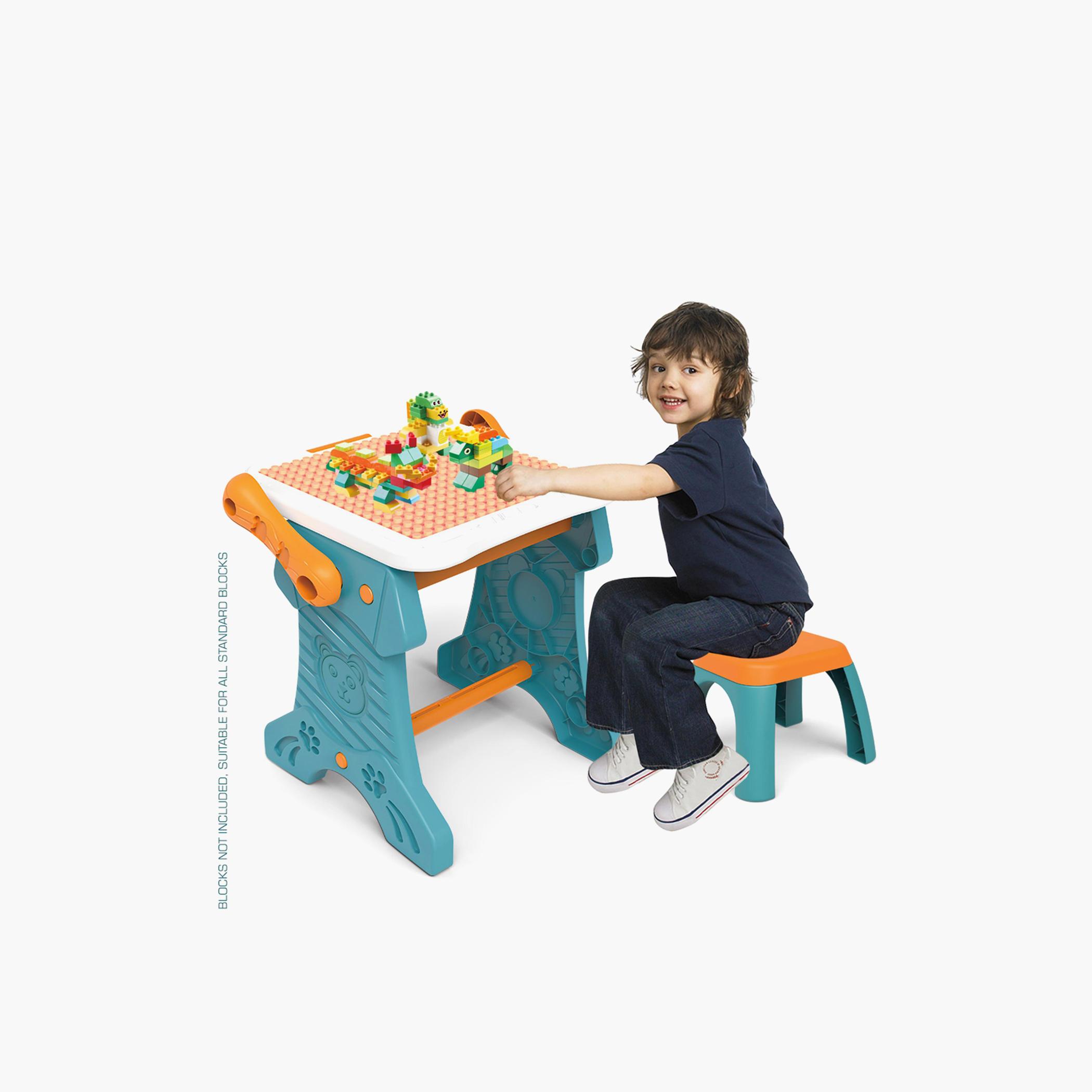 Little Story Double Sided 2-IN-1 Blocks Table and Magnetic Learning Board Set with Chair-toys-buildingblocks-blocks-image-3