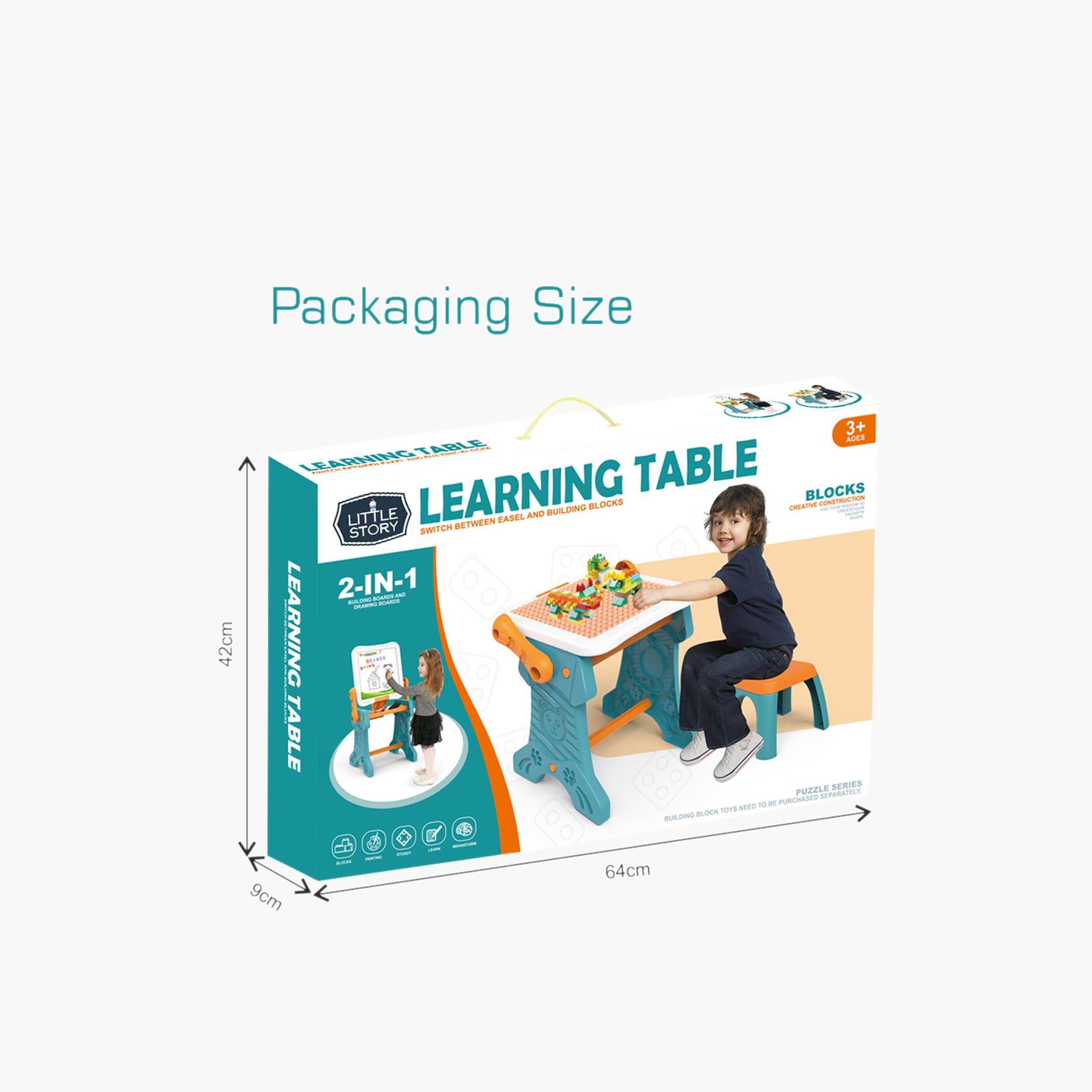 Little Story Double Sided 2-IN-1 Blocks Table and Magnetic Learning Board Set with Chair-toys-buildingblocks-blocks-image-4
