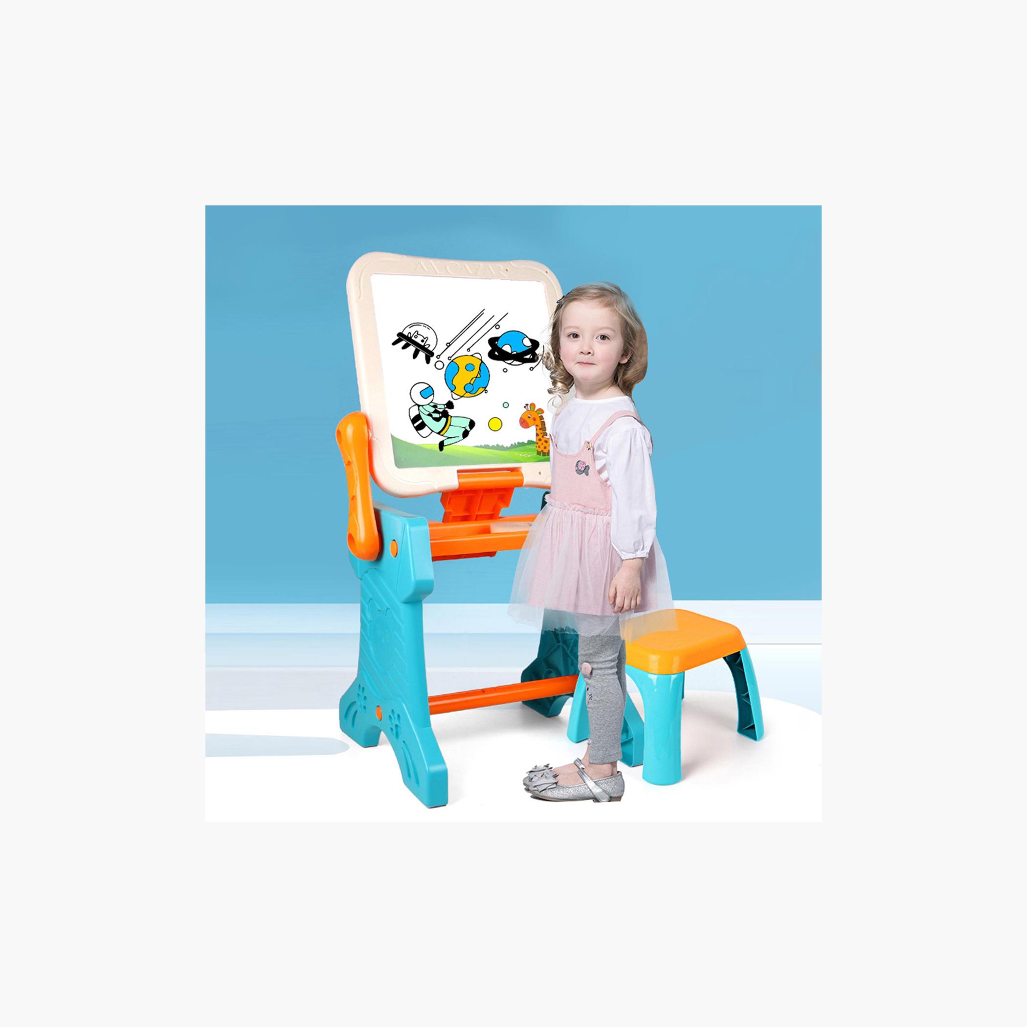 Little Story Double Sided 2-IN-1 Blocks Table and Magnetic Learning Board Set with Chair-toys-buildingblocks-blocks-image-6