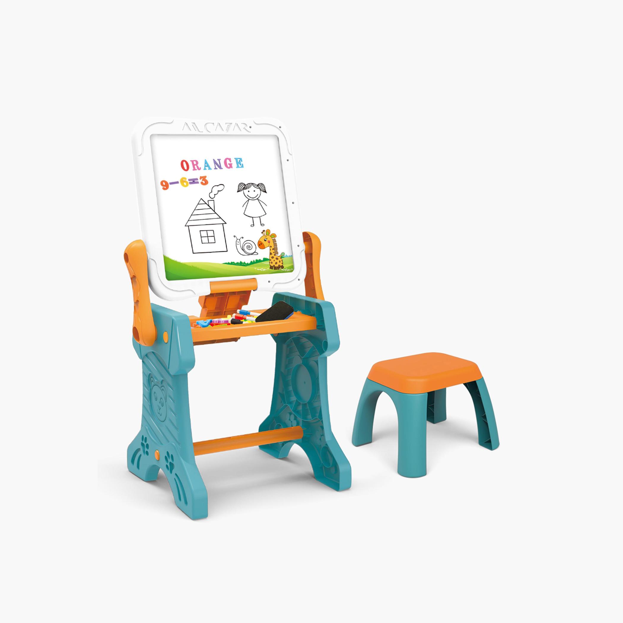 Little Story Double Sided 2-IN-1 Blocks Table and Magnetic Learning Board Set with Chair-toys-buildingblocks-blocks-image-7