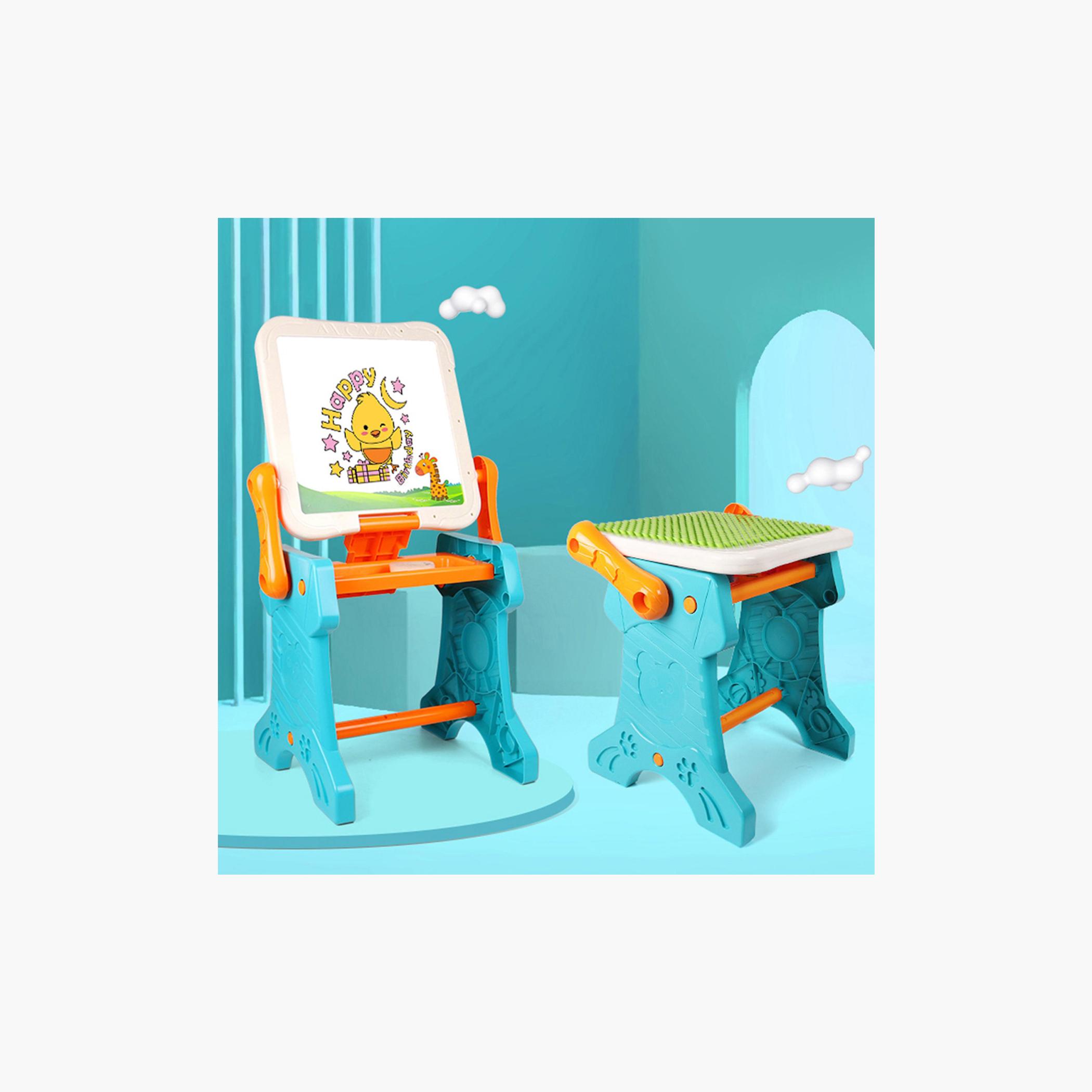 Little Story Double Sided 2-IN-1 Blocks Table and Magnetic Learning Board Set with Chair-toys-buildingblocks-blocks-image-9