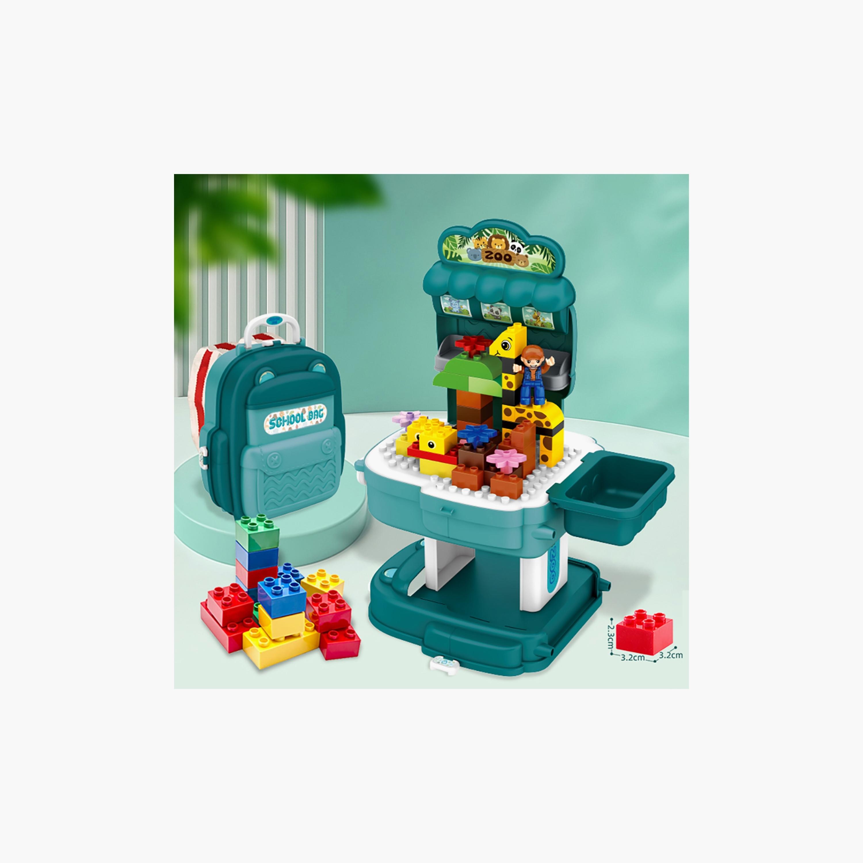 مجموعة لعب زولوجيكال بارك مع مكعبات وشنطة مدرسية 200 قطعة من ليتل ستوري-toys-buildingblocks-blocks-image-3