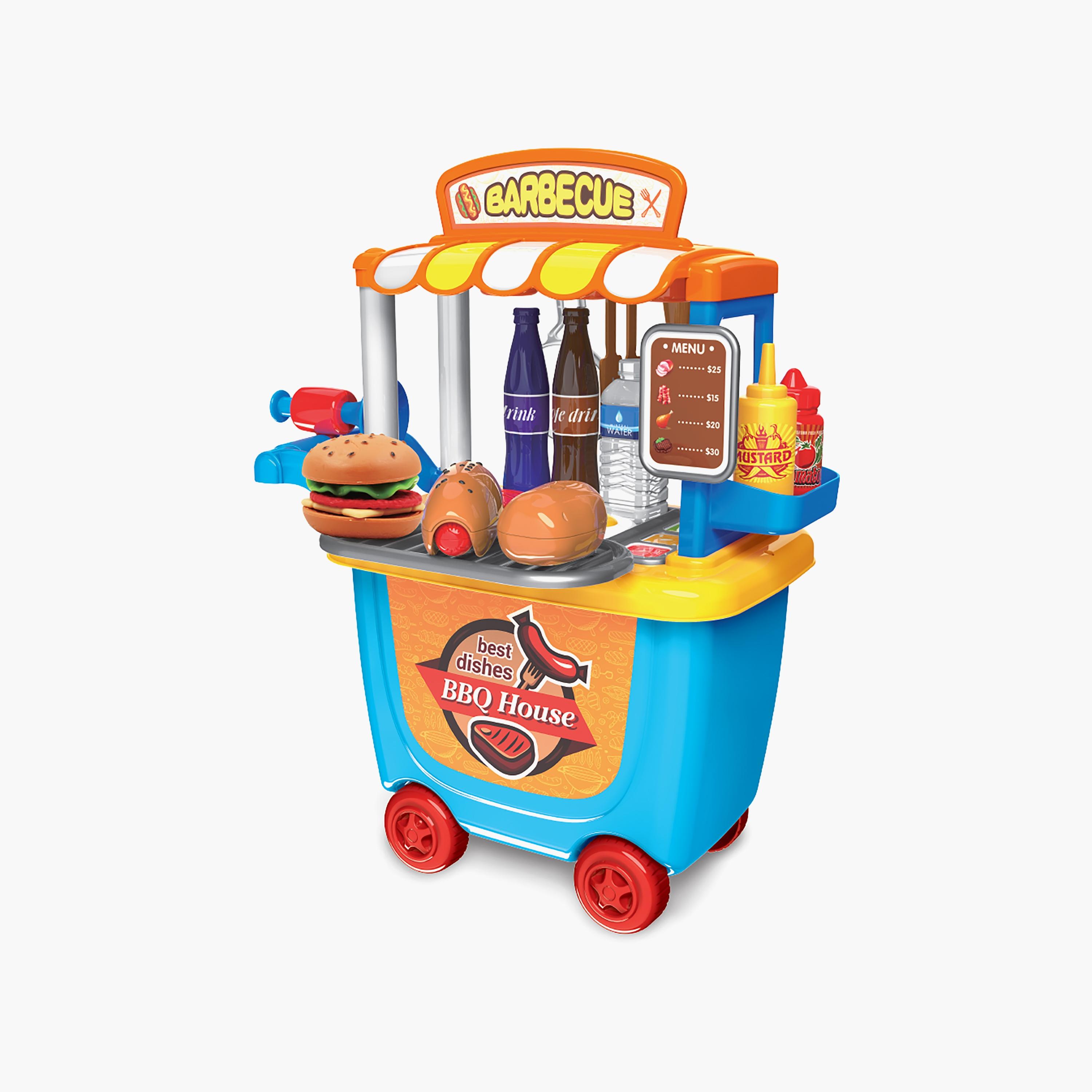 مجموعة محطة شواء وعربة طعام 33 قطعة من ليتل ستوري-toys-roleplay-playfoods-image-1