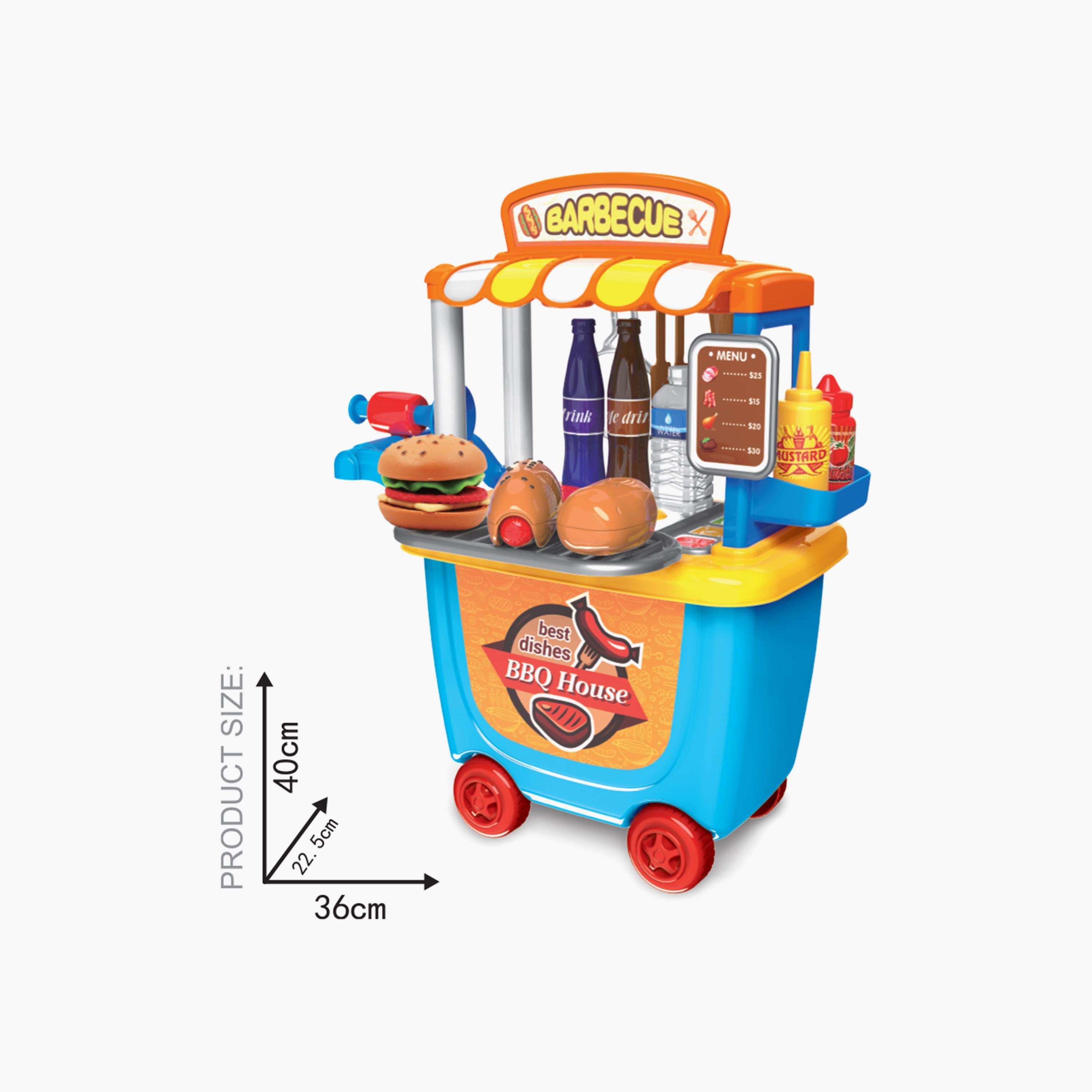 مجموعة محطة شواء وعربة طعام 33 قطعة من ليتل ستوري-toys-roleplay-playfoods-image-4