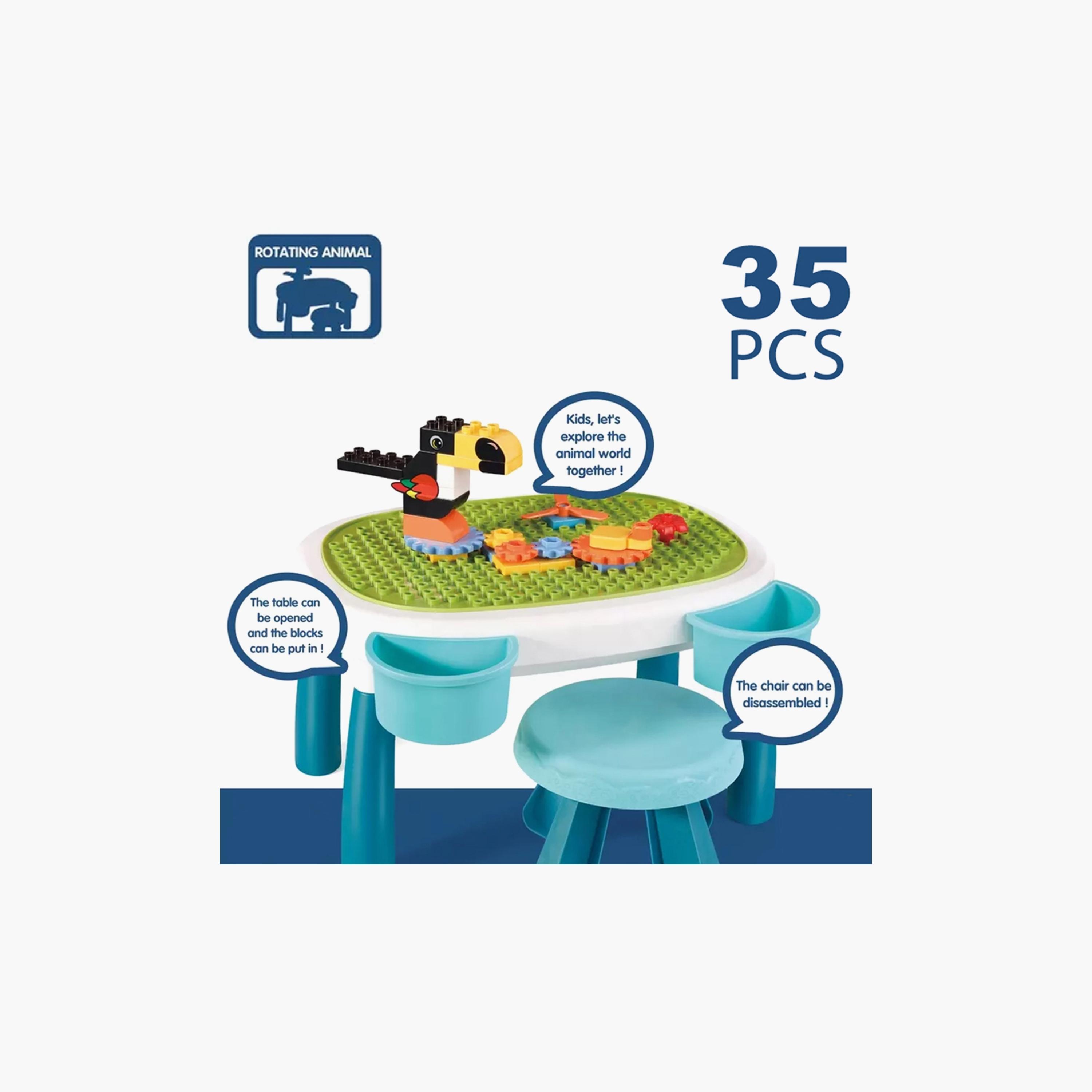 مجموعة مكعبات بناء بازل دوار 35 قطعة اصنعها بنفسك مع مقعد من ليتل ستوري-toys-buildingblocks-blocks-image-2