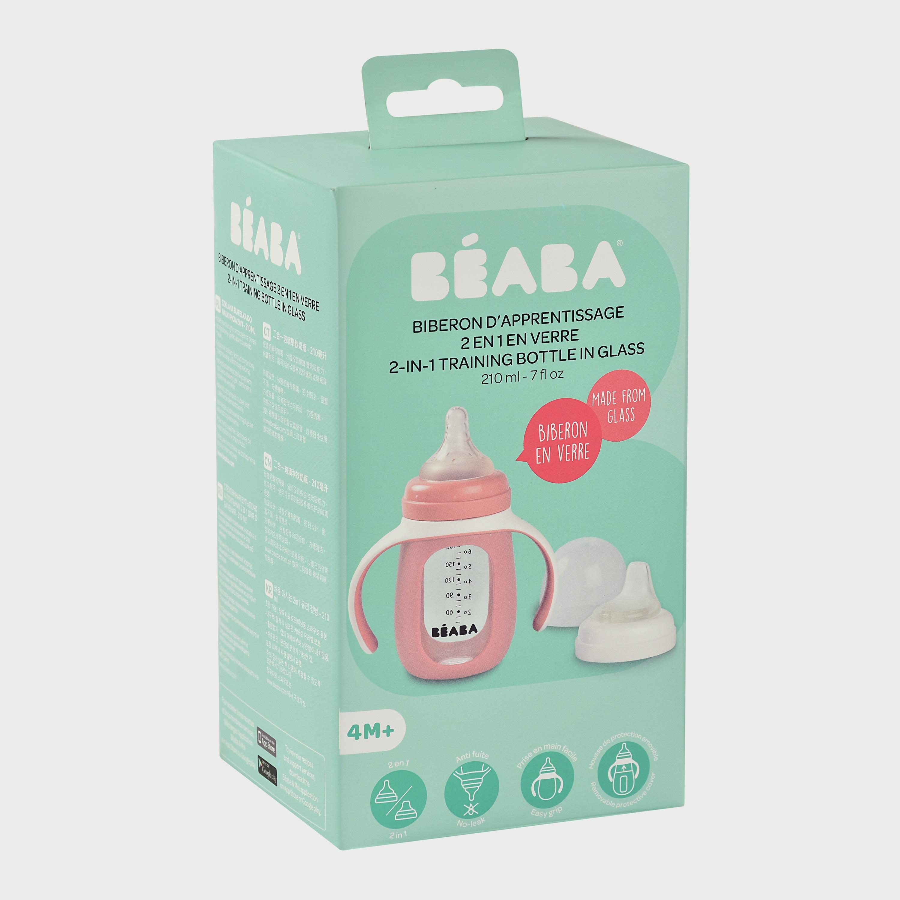 Beaba 2-in-1 Learning Bottle 210ml + Silicone Sleeve-baby-feeding-mealtimeessentials-image-1