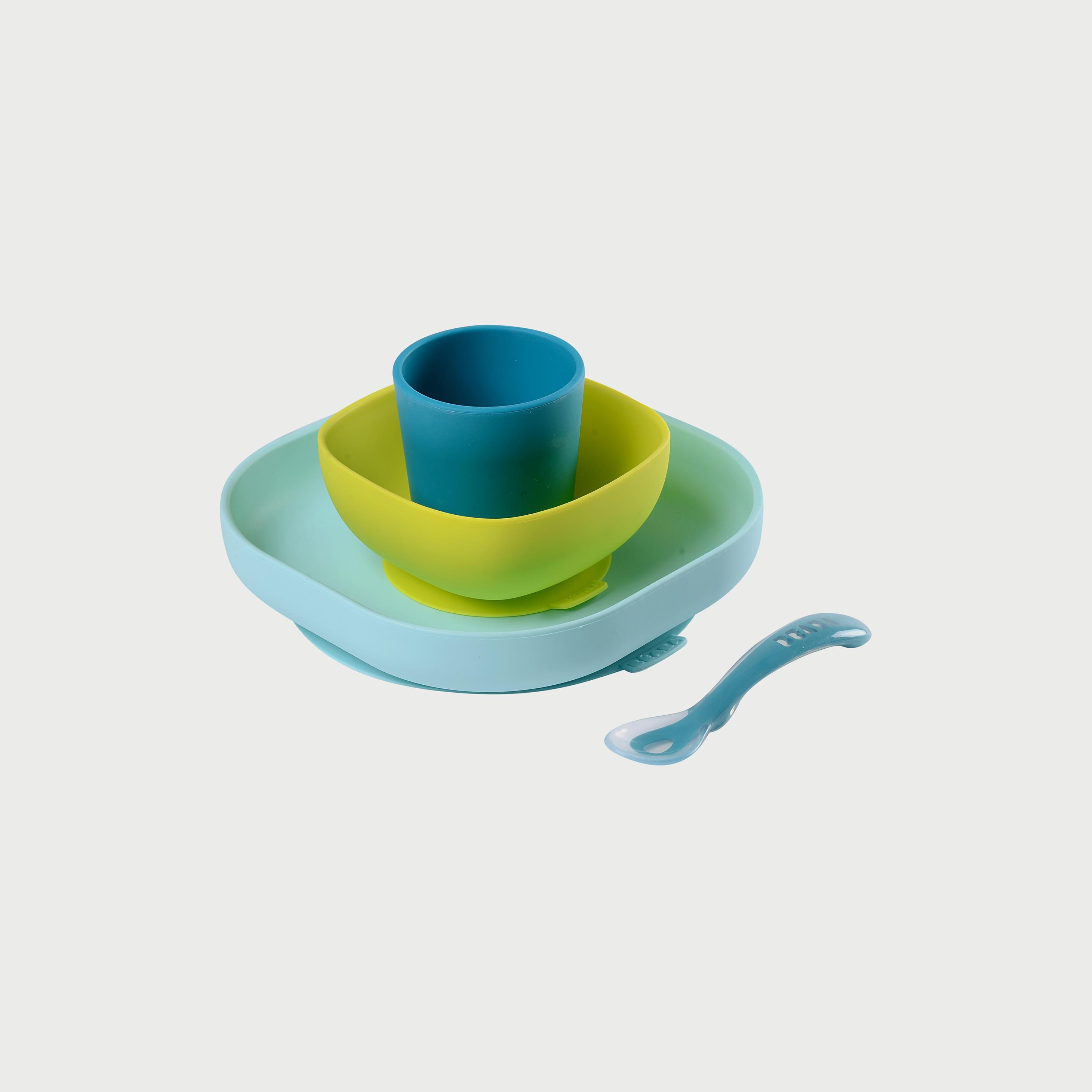 طقم الوجبات 4 قطع من السيليكون من بيبا-baby-feeding-mealtimeessentials-image-1