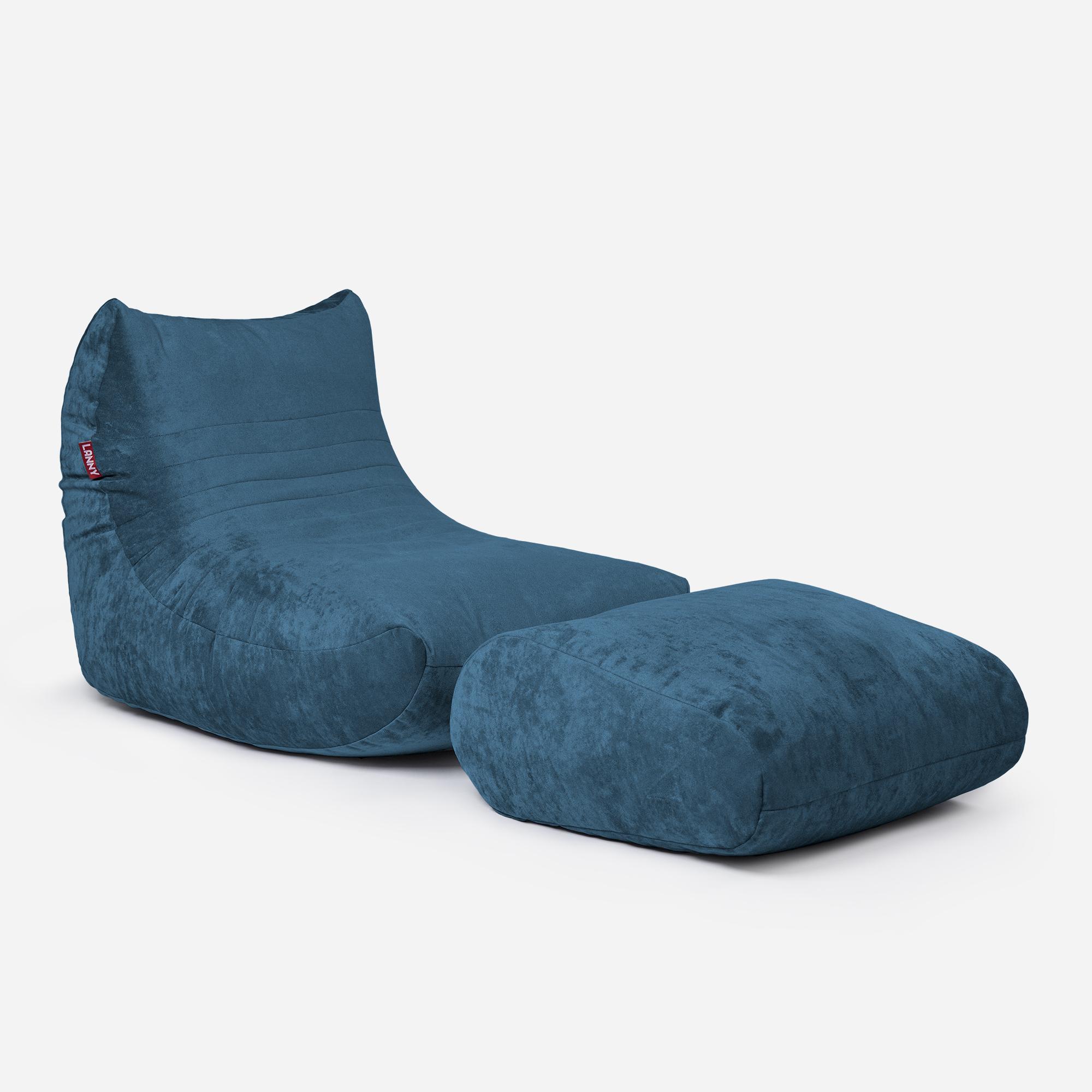 Lanny Curvy Aldo Bean Bag Chair with Footrest