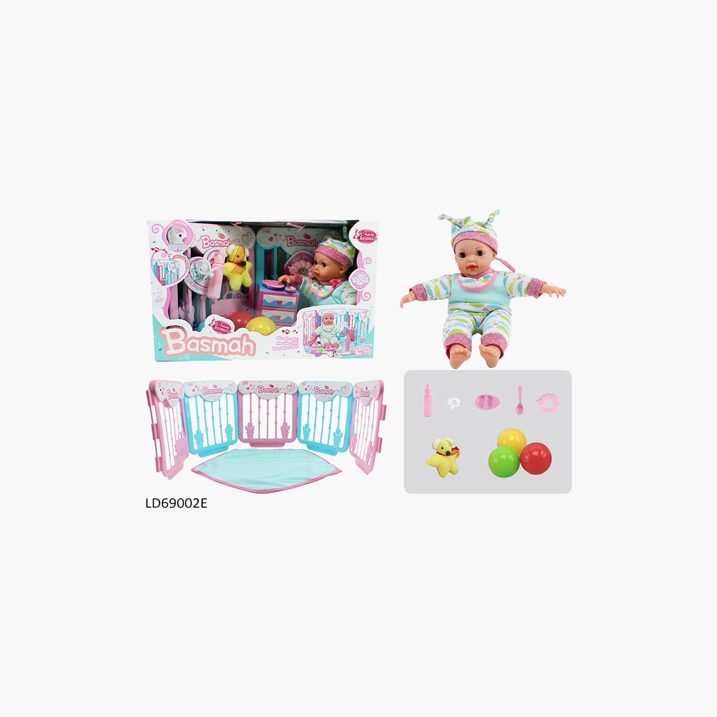 Basmah 2-in-1 Doll Playset with Sound - 14 Inches-toys-dollsandplaysets-dollplaysets-image-1