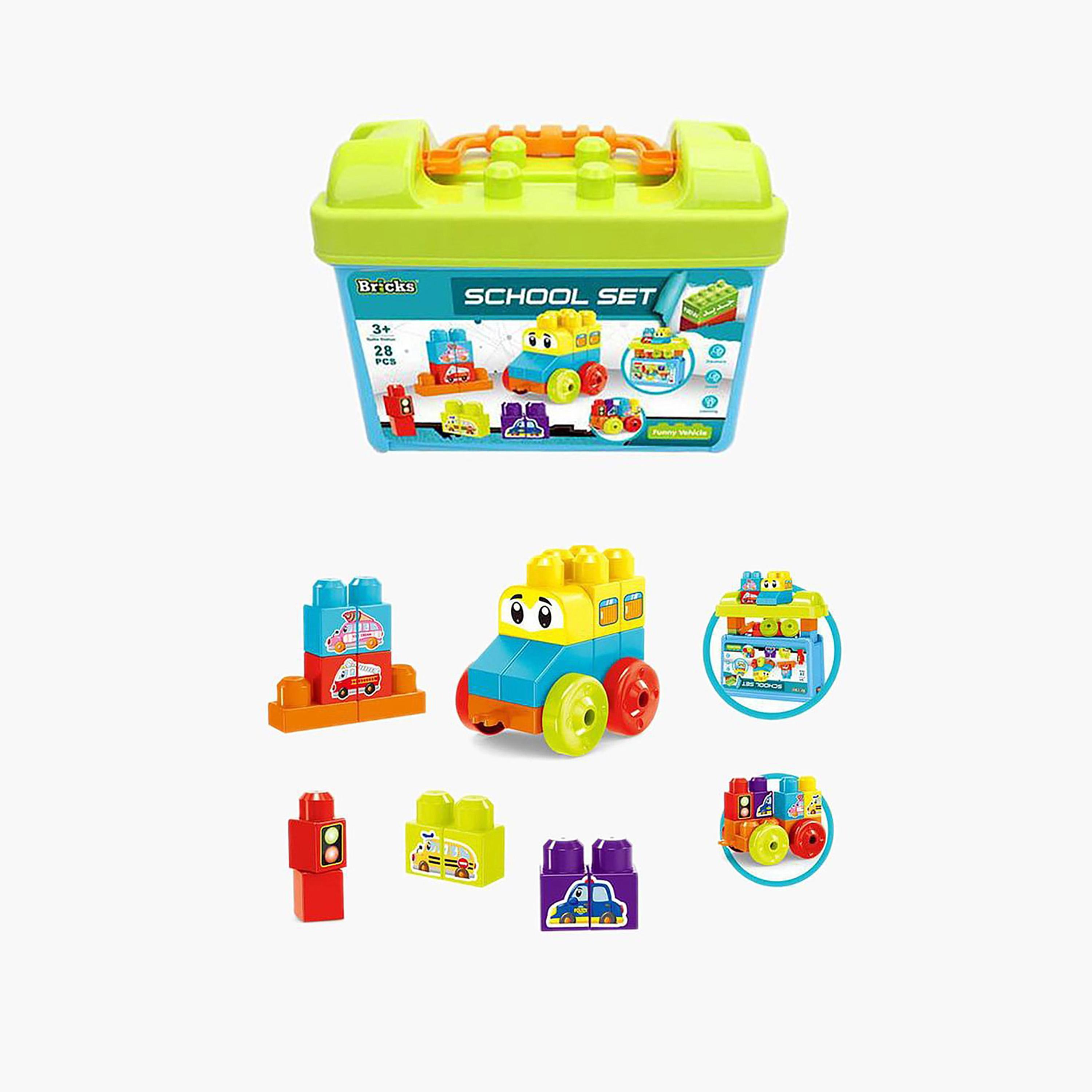 Bricks School Blocks Set - 28 Pieces-toys-buildingblocks-blocks-image-1