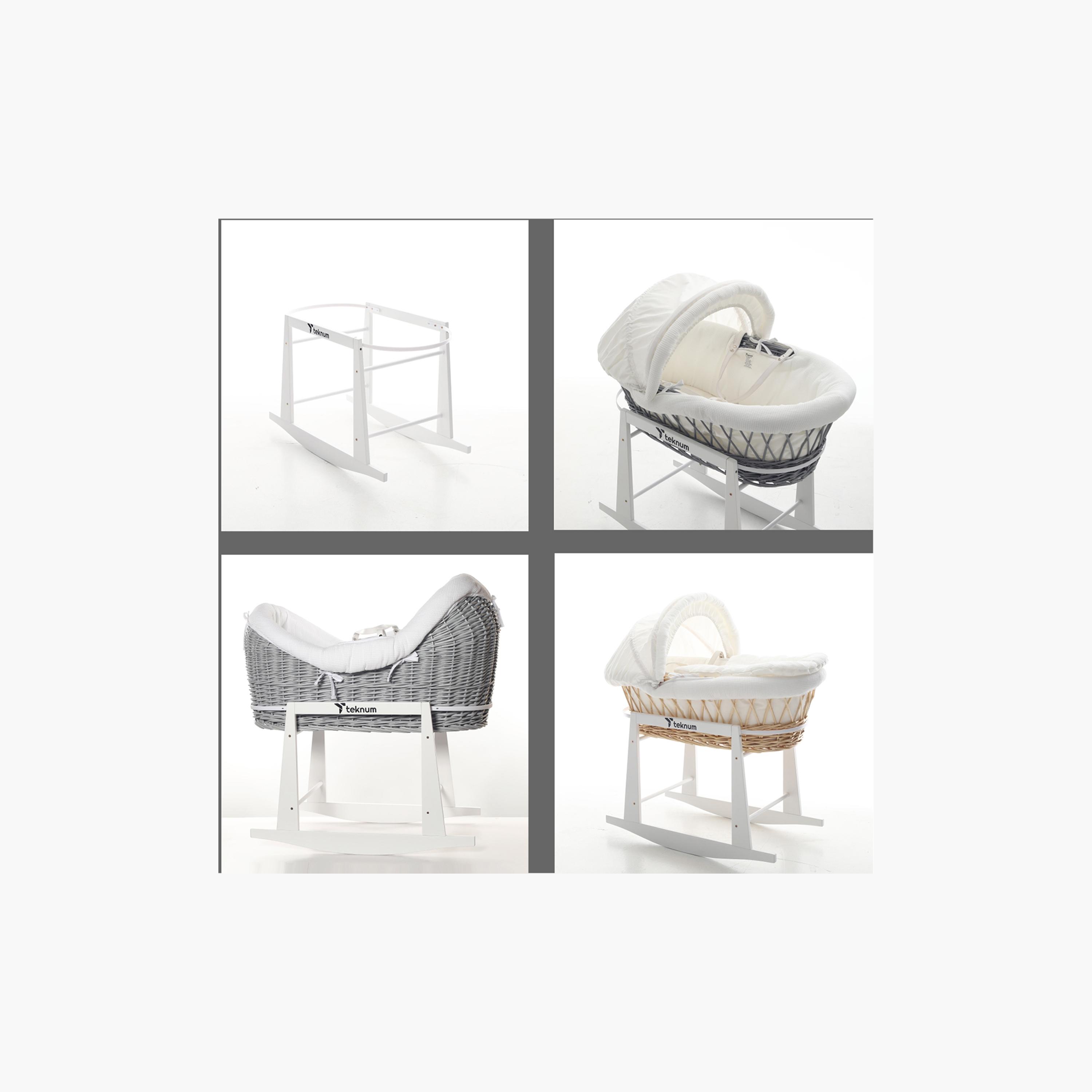 سلة موسى للرضع من الخوص مع فراش وافل وحامل هزاز من تيكنوم-baby-nursery-furniture-mosesbaskets-image-3