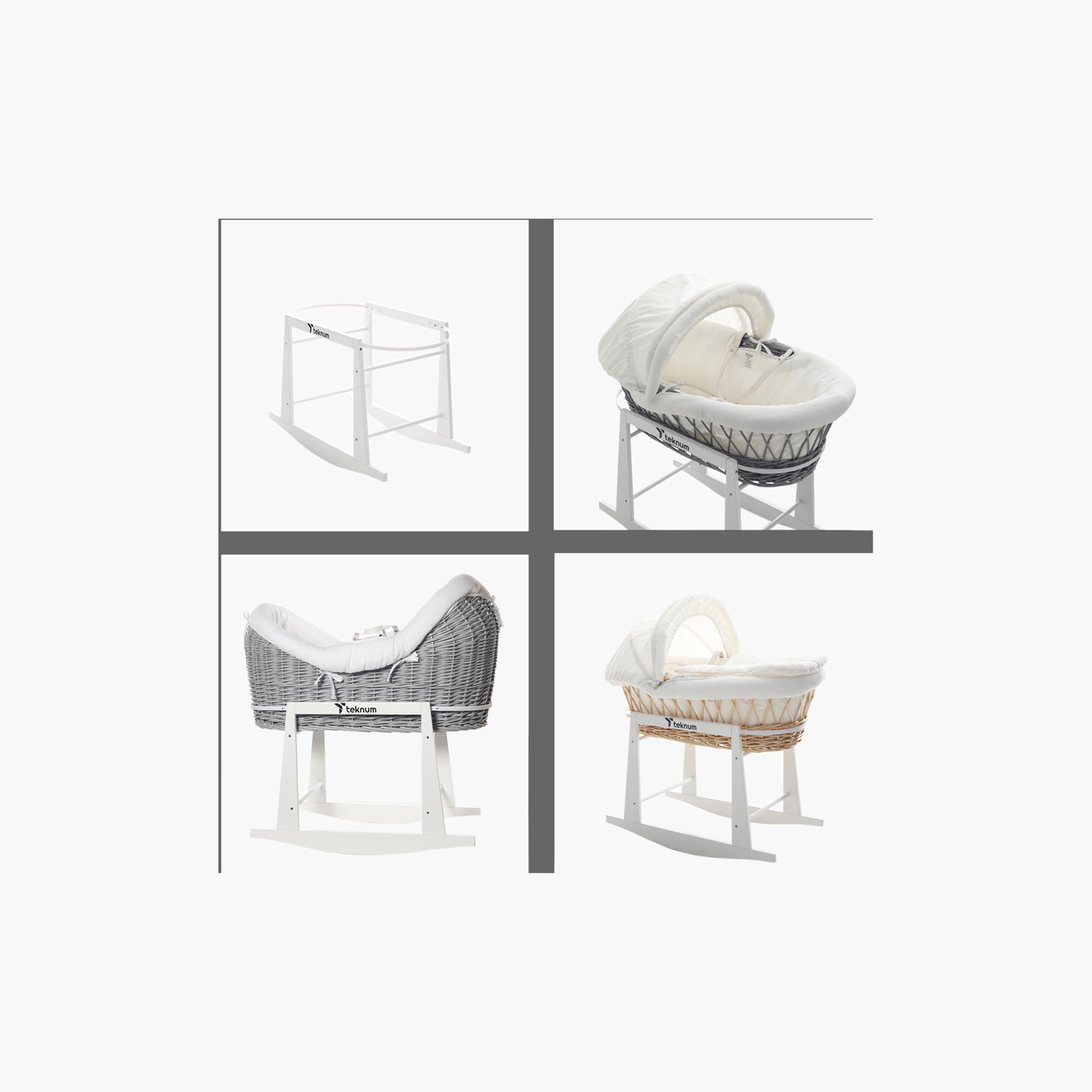 سلة موسى خوص للرضع مع مفروشات وافل وحامل هزاز من تيكنوم-baby-nursery-furniture-mosesbaskets-image-6