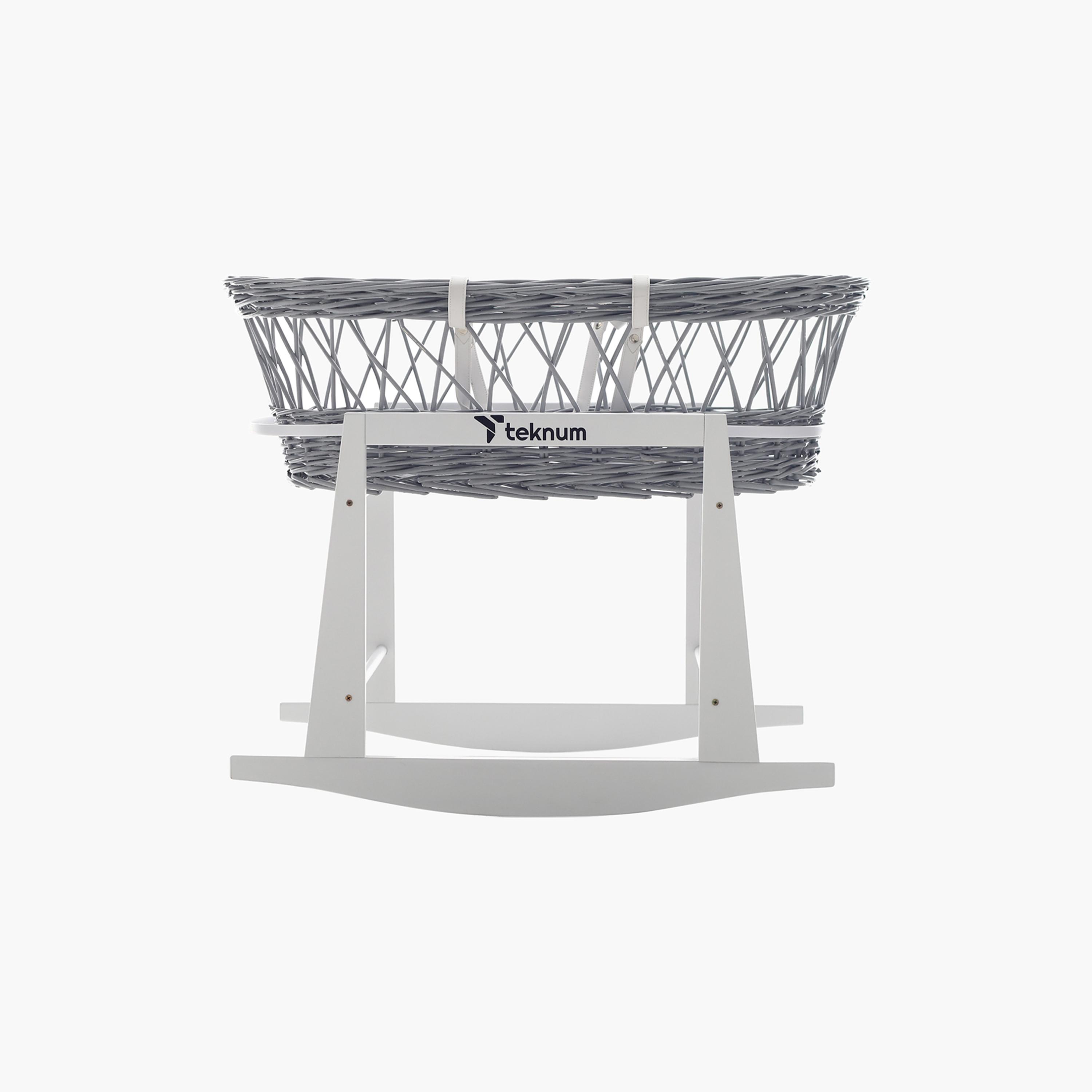 سلة موسى خوص للرضع مع فرش وافل وحامل هزاز من تيكنوم-baby-nursery-furniture-mosesbaskets-image-3