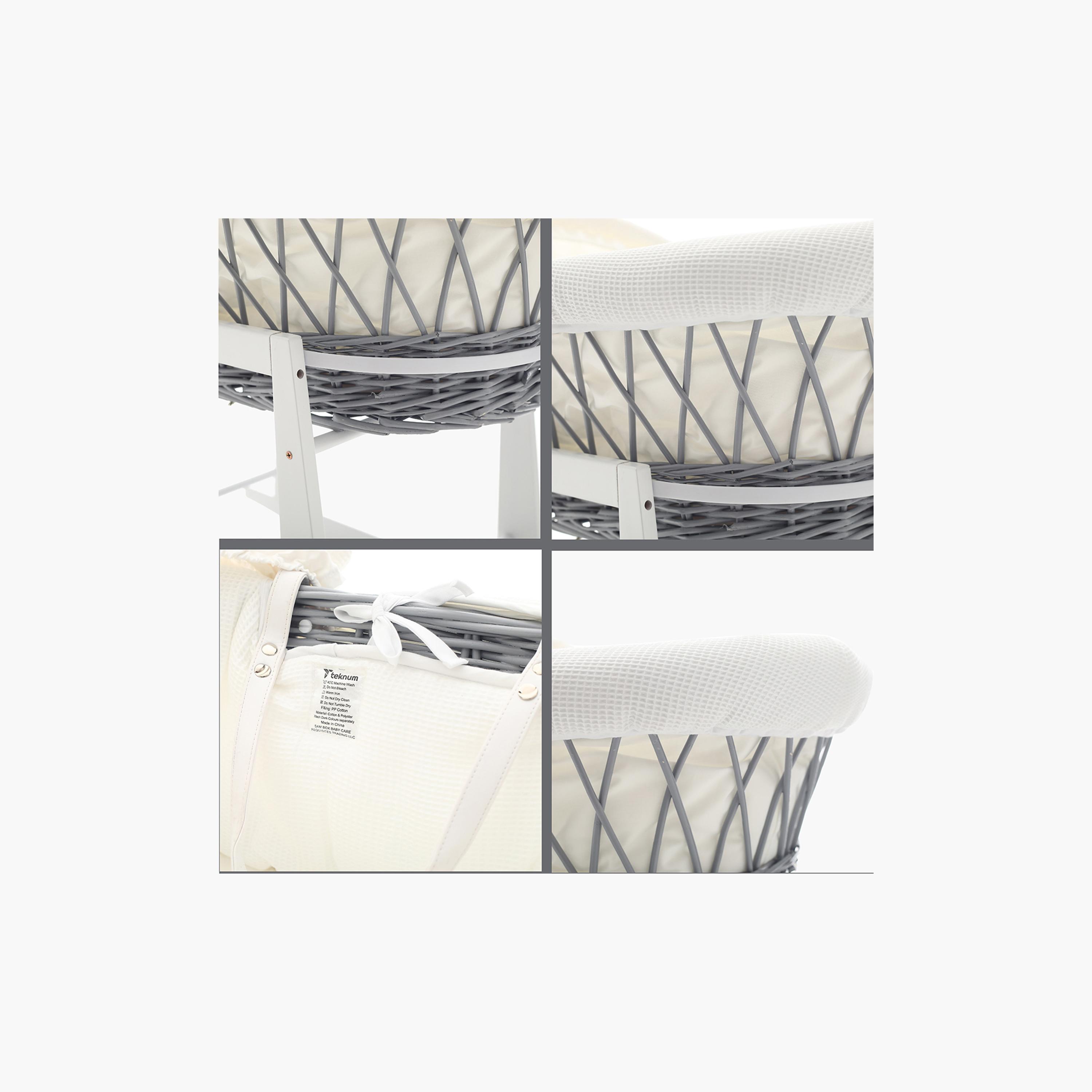 سلة موسى خوص للرضع مع فرش وافل وحامل هزاز من تيكنوم-baby-nursery-furniture-mosesbaskets-image-5
