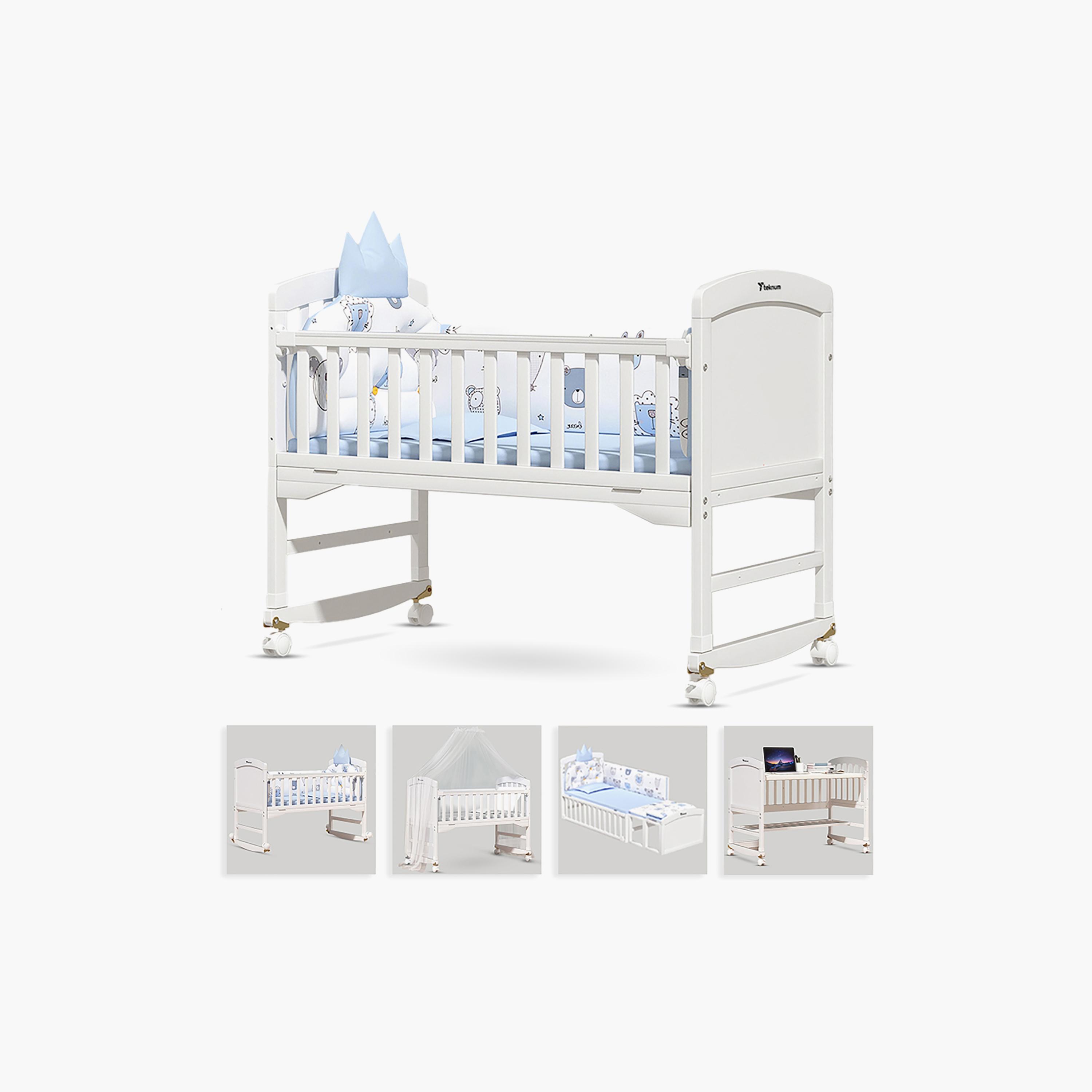 Teknum 7-in-1 Convertible Bed with Mattress and Mosquito Net - 0-12 years-baby-nursery-furniture-cribsandbeds-babycribs-image-1