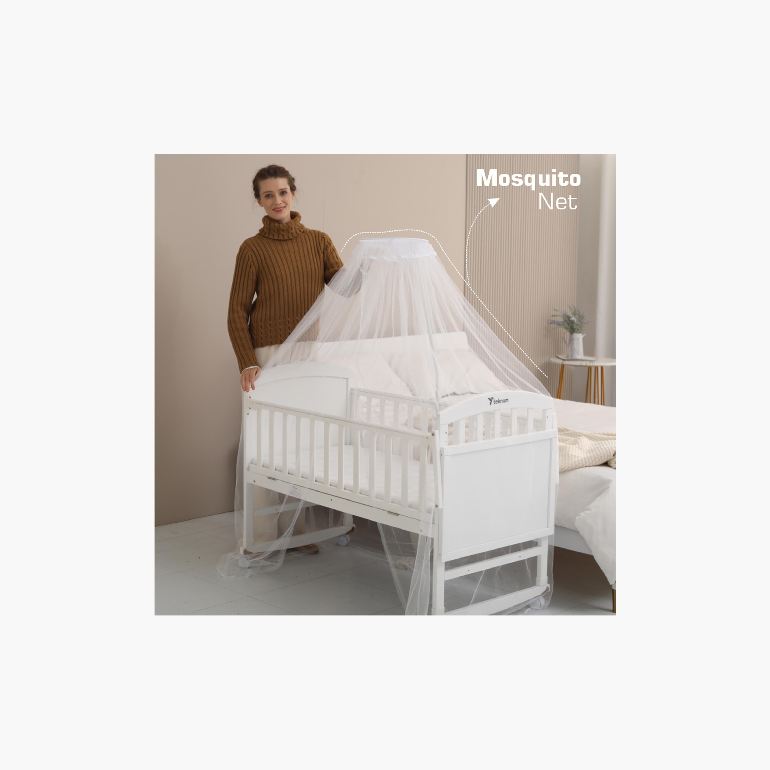 Teknum 7-in-1 Convertible Bed with Mattress and Mosquito Net - 0-12 years-baby-nursery-furniture-cribsandbeds-babycribs-image-2
