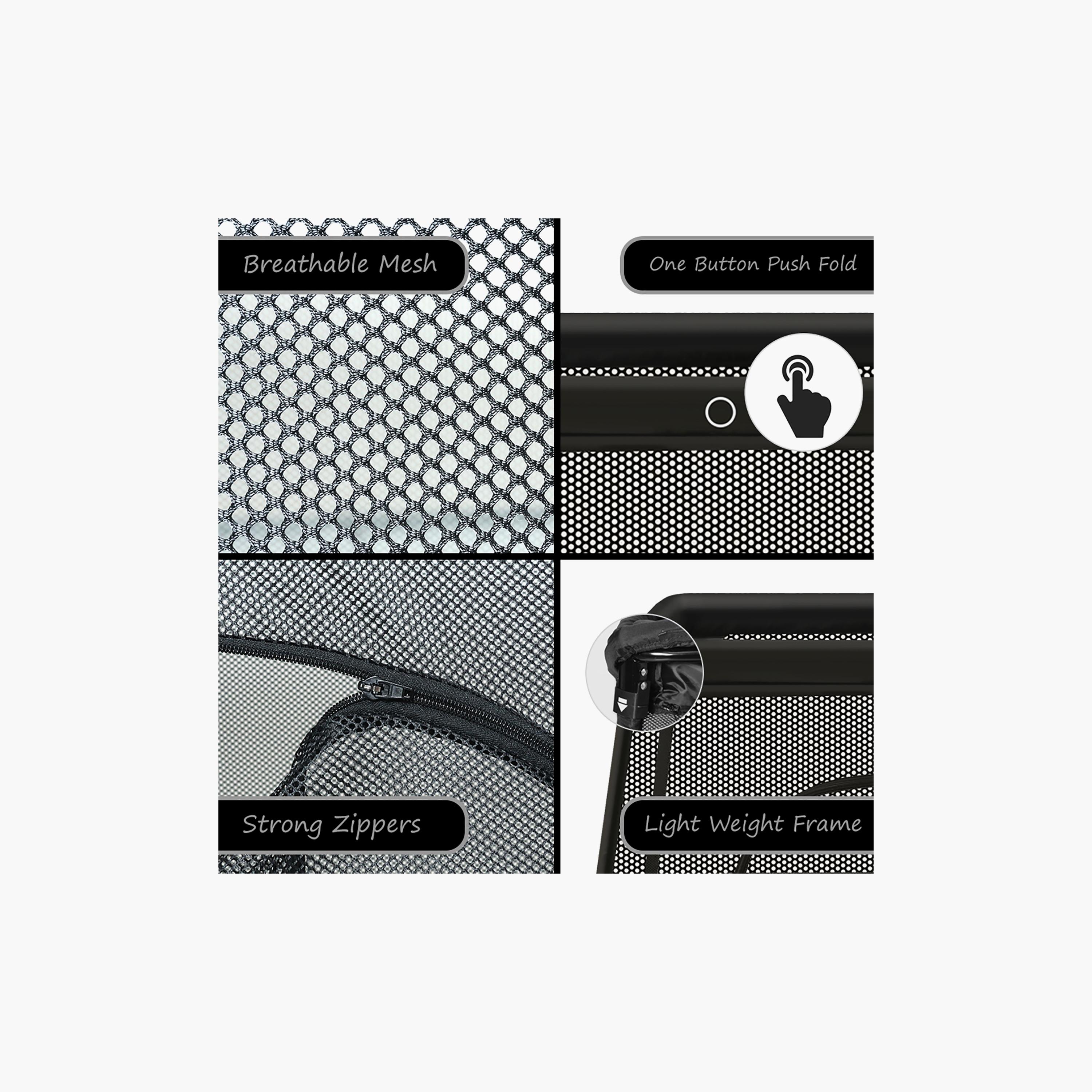 Teknum Portable Quick Fold Playard and Cot with Zipper Door and Carry Bag-baby-gear-travelcots-image-5