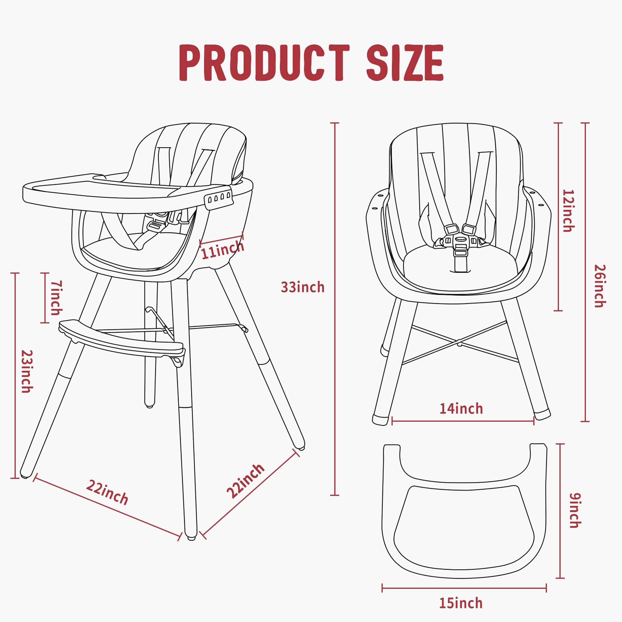 Teknum Premium Dual Height Wooden High Chair - Peach-baby-feeding-highchairsandboosters-image-11