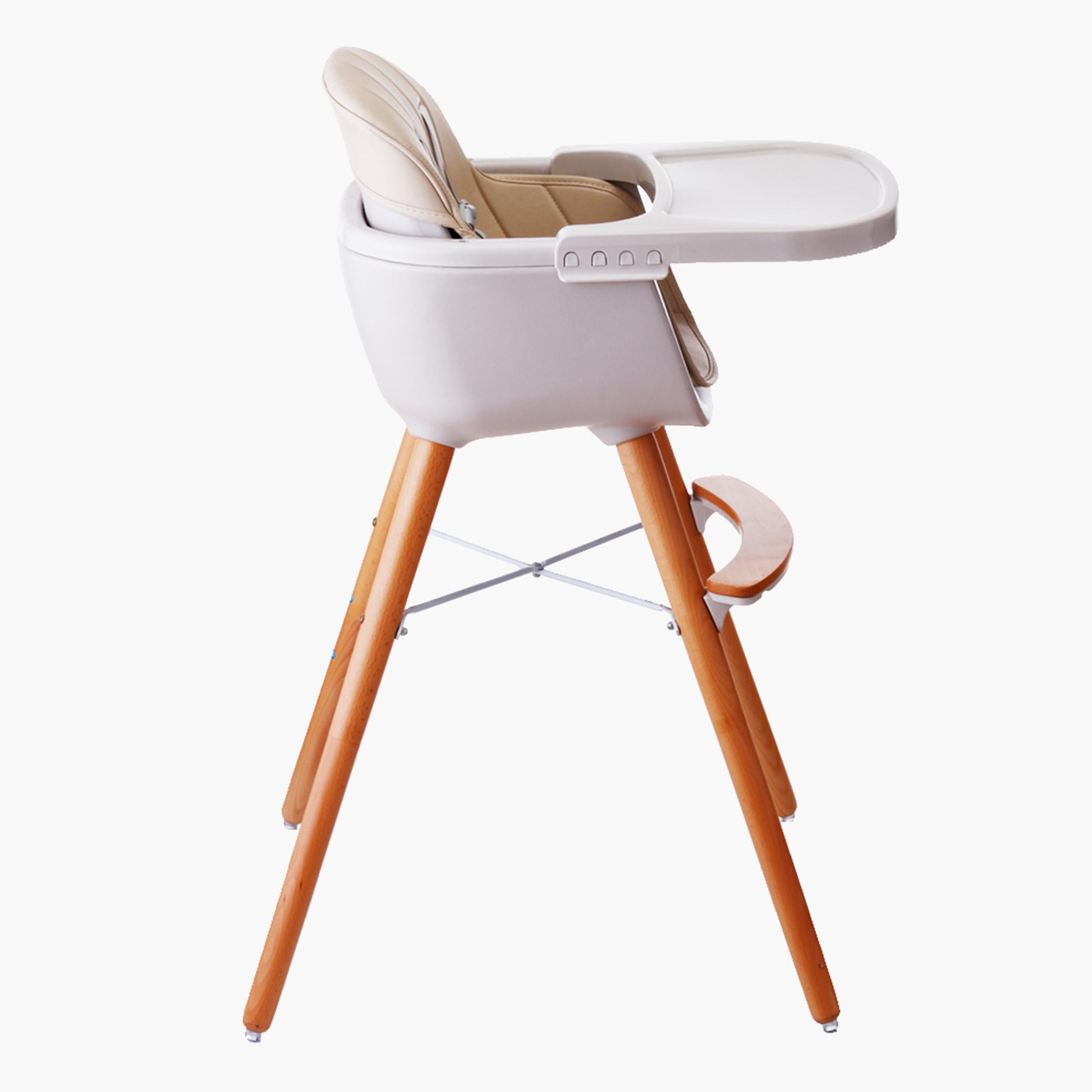 Teknum Premium Dual Height Wooden High Chair - Peach-baby-feeding-highchairsandboosters-image-6