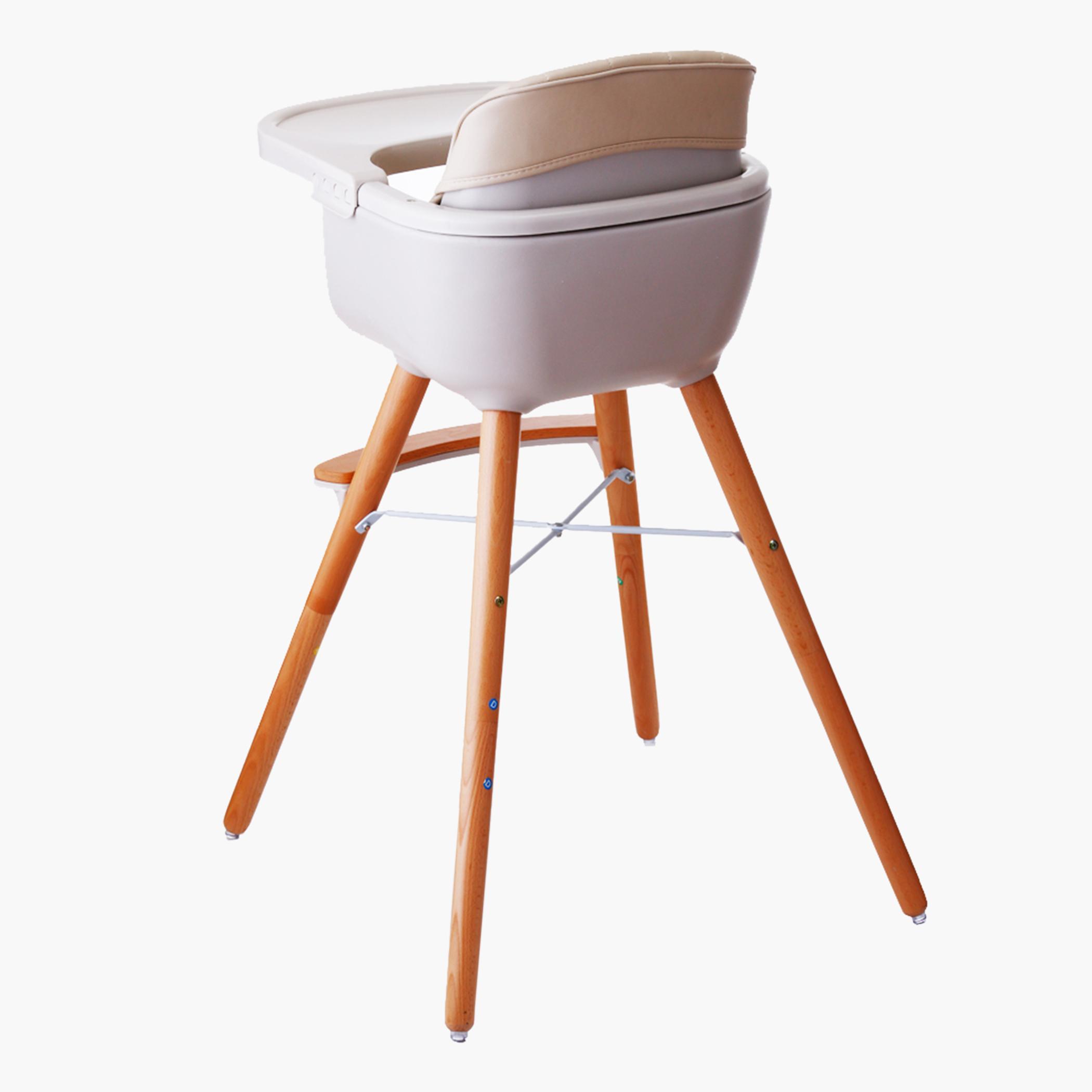 Teknum Premium Dual Height Wooden High Chair - Peach-baby-feeding-highchairsandboosters-image-7