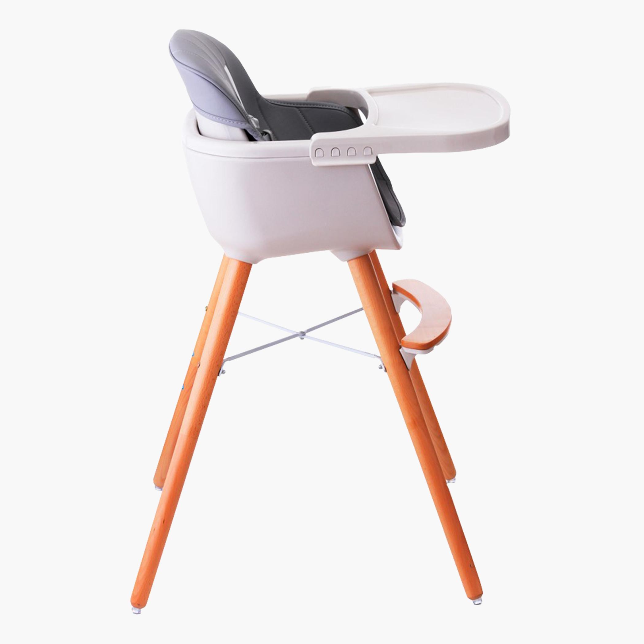 Teknum Premium Dual Height Wooden High Chair - Grey-baby-feeding-highchairsandboosters-image-10