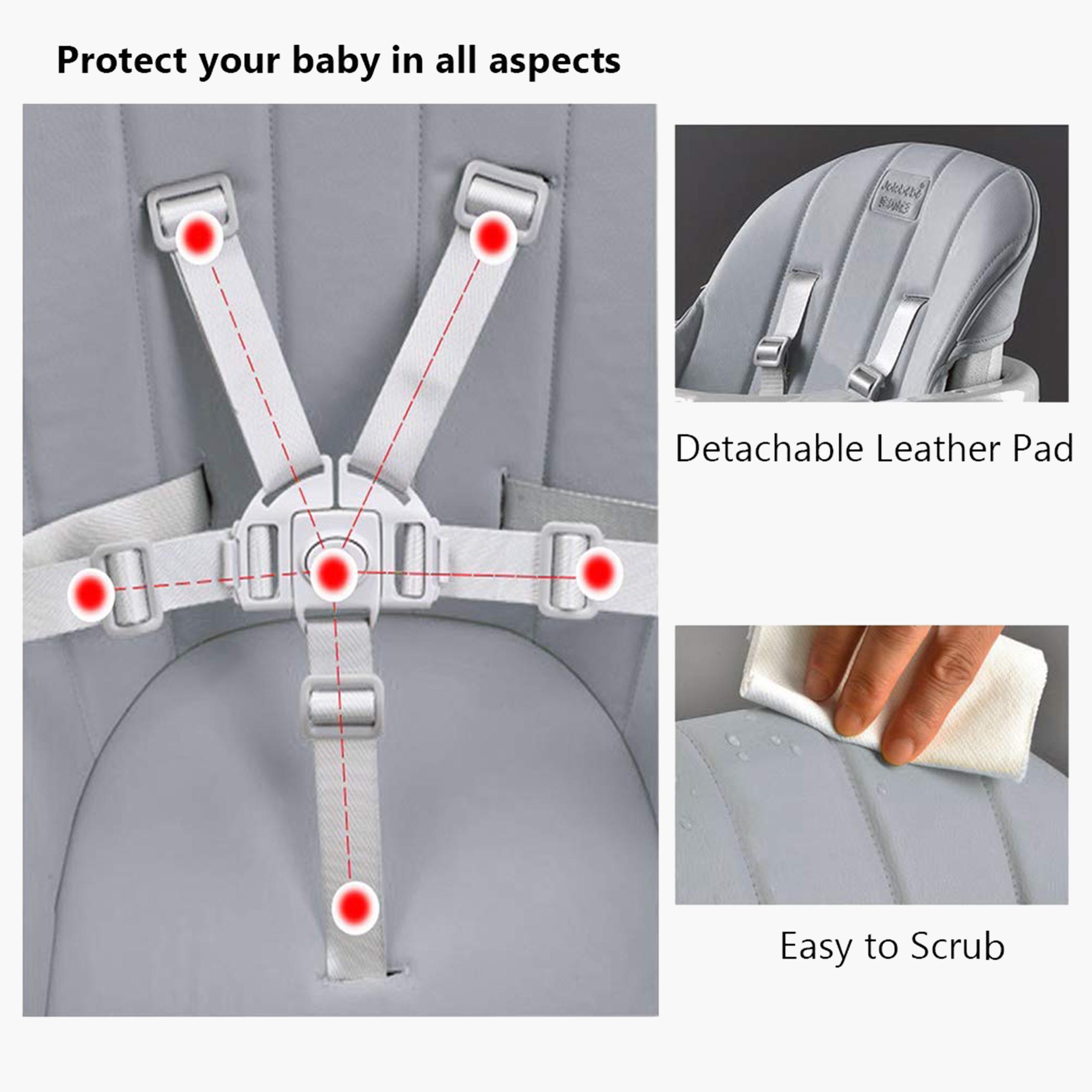 Teknum Premium Dual Height Wooden High Chair - Grey-baby-feeding-highchairsandboosters-image-12