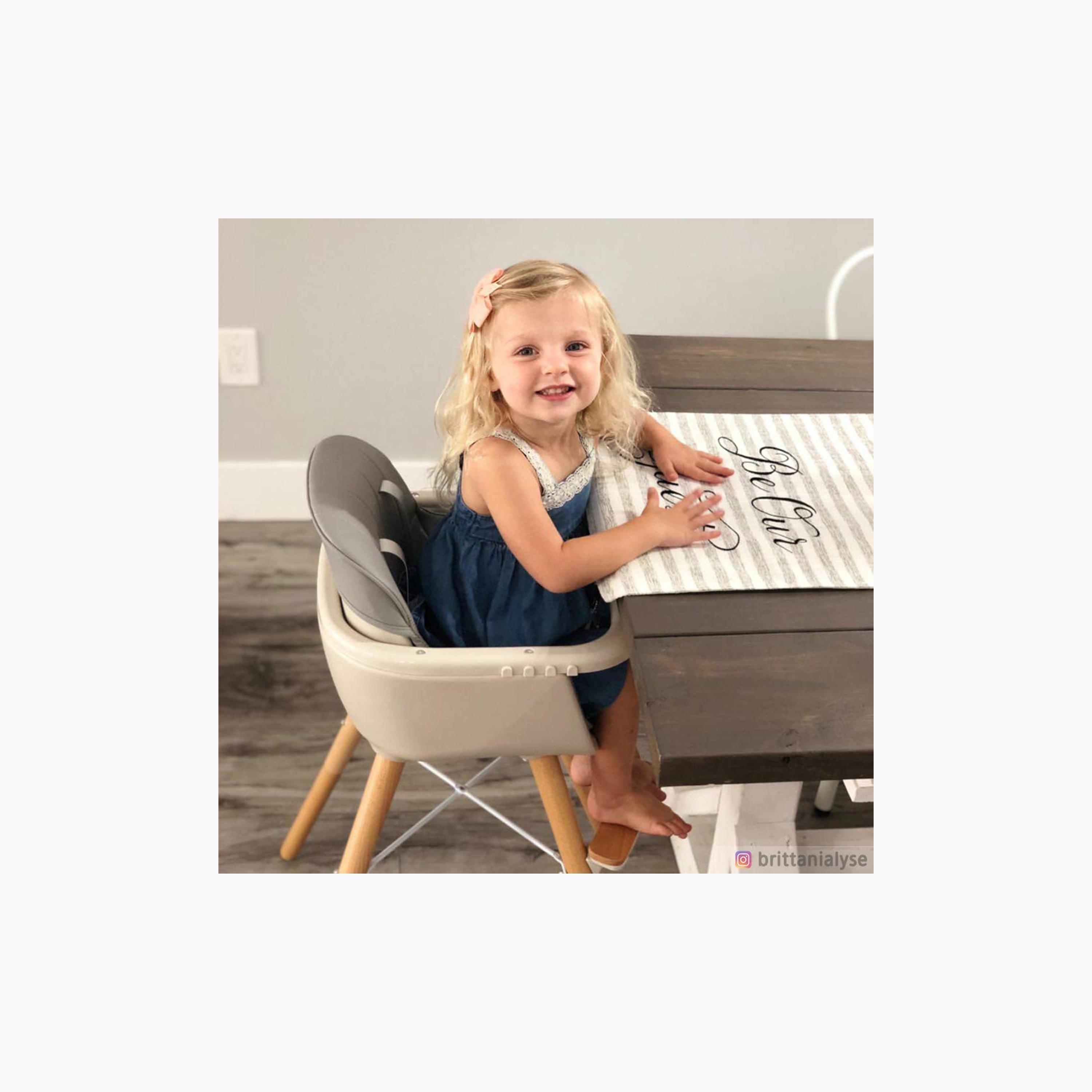 Teknum Premium Dual Height Wooden High Chair - Grey-baby-feeding-highchairsandboosters-image-5