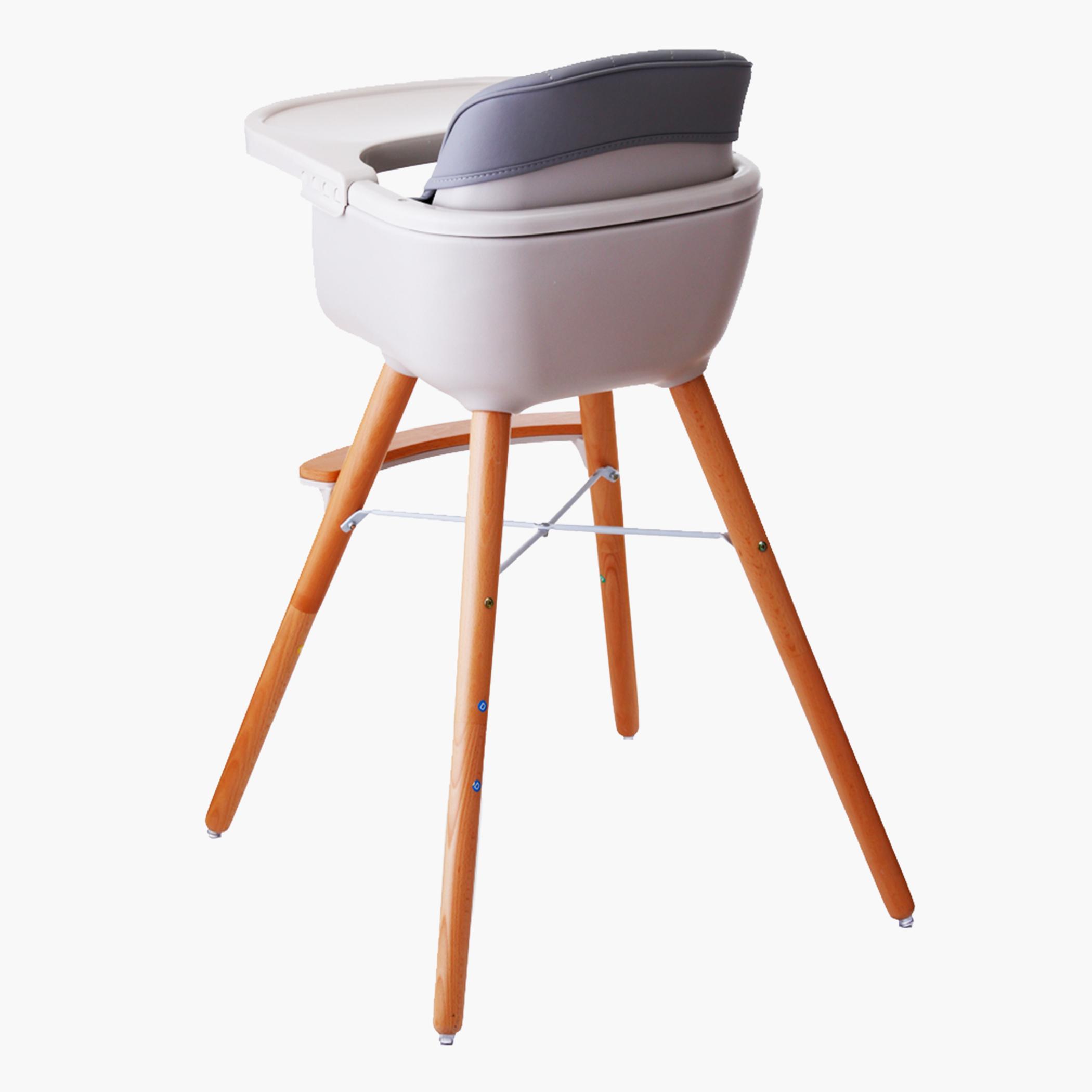 Teknum Premium Dual Height Wooden High Chair - Grey-baby-feeding-highchairsandboosters-image-7