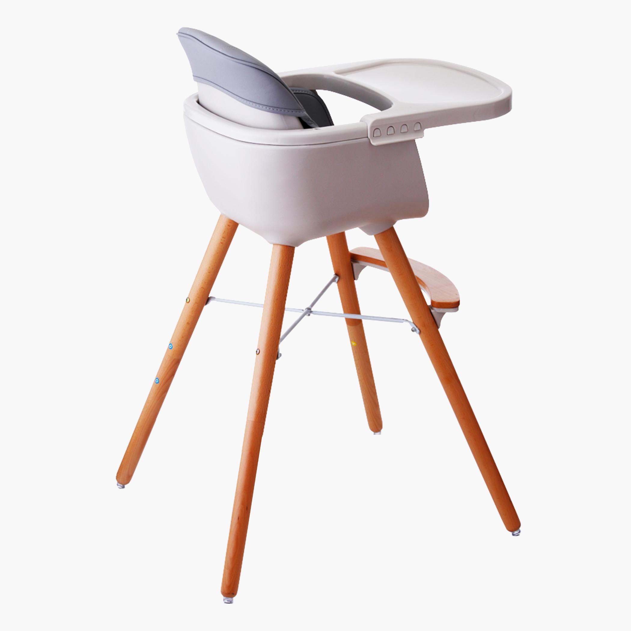 Teknum Premium Dual Height Wooden High Chair - Grey-baby-feeding-highchairsandboosters-image-9