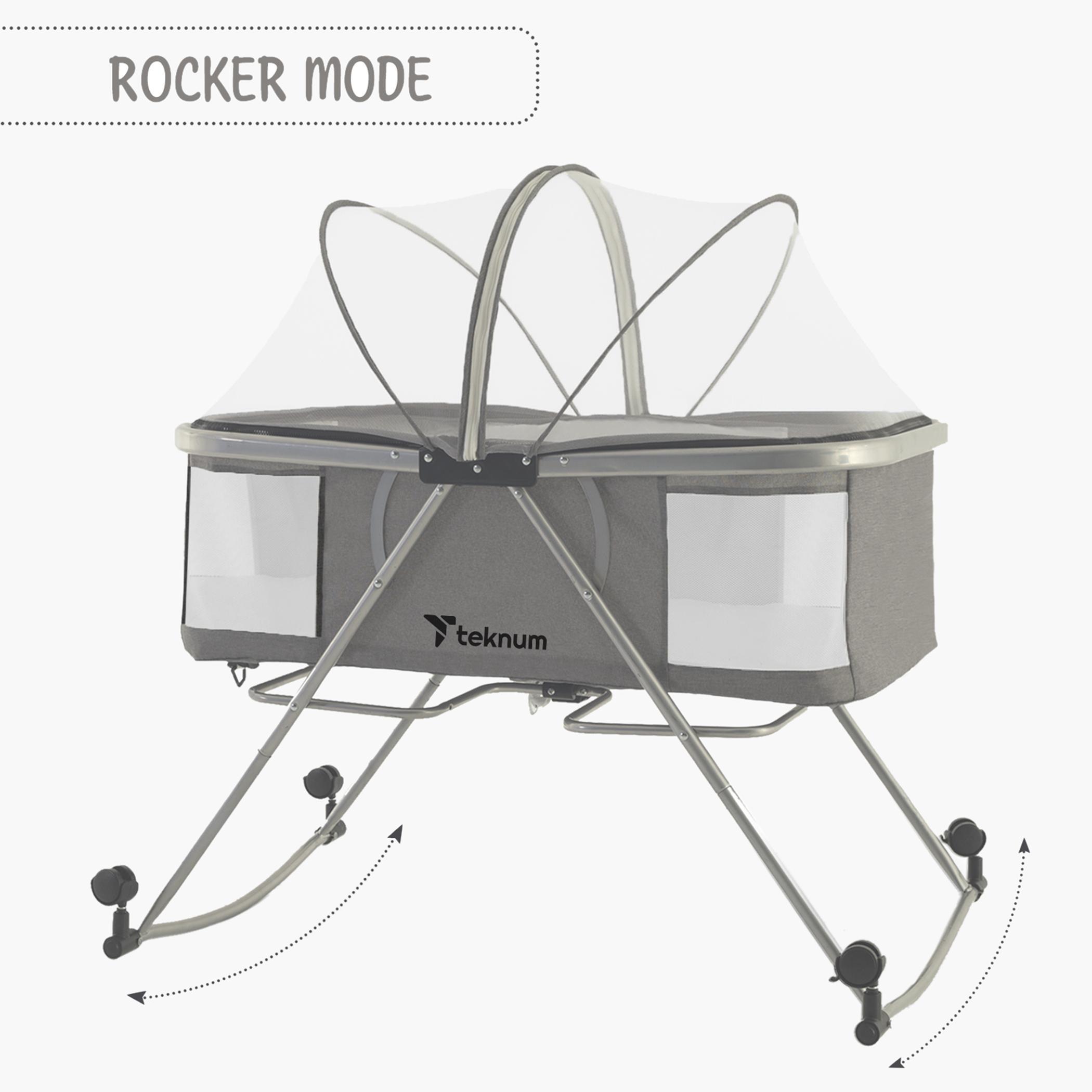 Teknum 3-in-1 Baby Cradle with Mosquito Net and Wheels-baby-nursery-furniture-cribsandbeds-bassinets-image-12