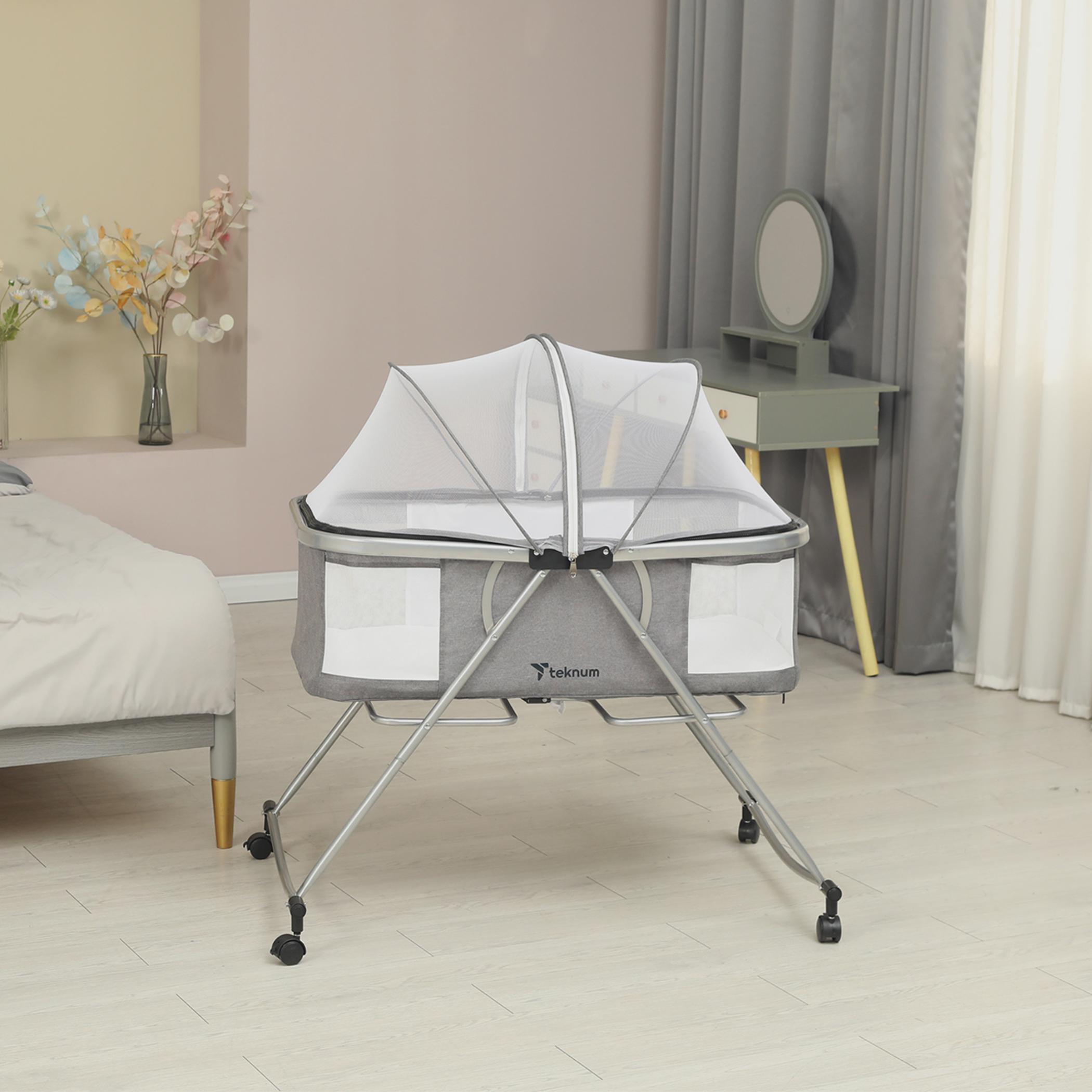 Teknum 3-in-1 Baby Cradle with Mosquito Net and Wheels-baby-nursery-furniture-cribsandbeds-bassinets-image-15