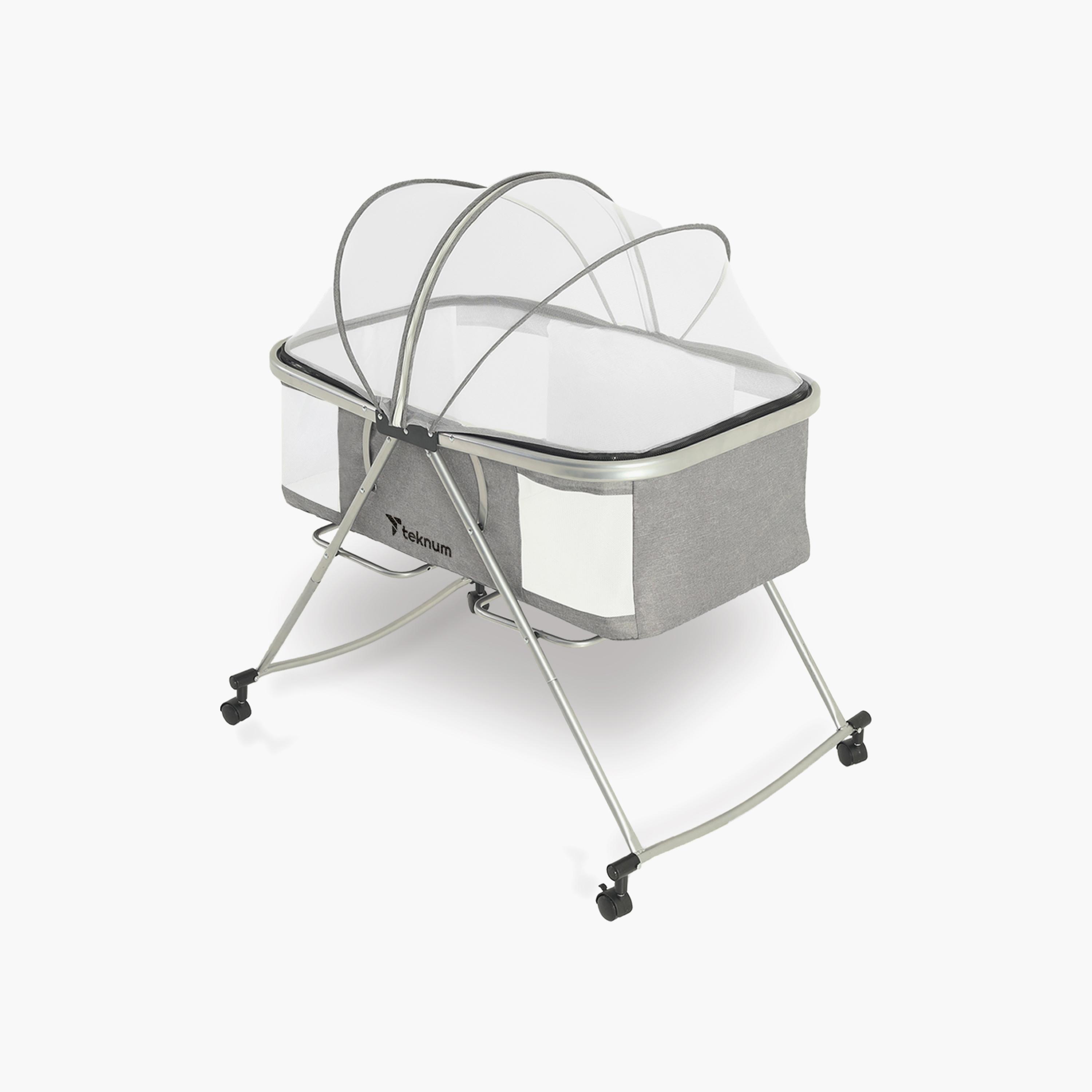 Teknum 3-in-1 Baby Cradle with Mosquito Net and Wheels-baby-nursery-furniture-cribsandbeds-bassinets-image-2