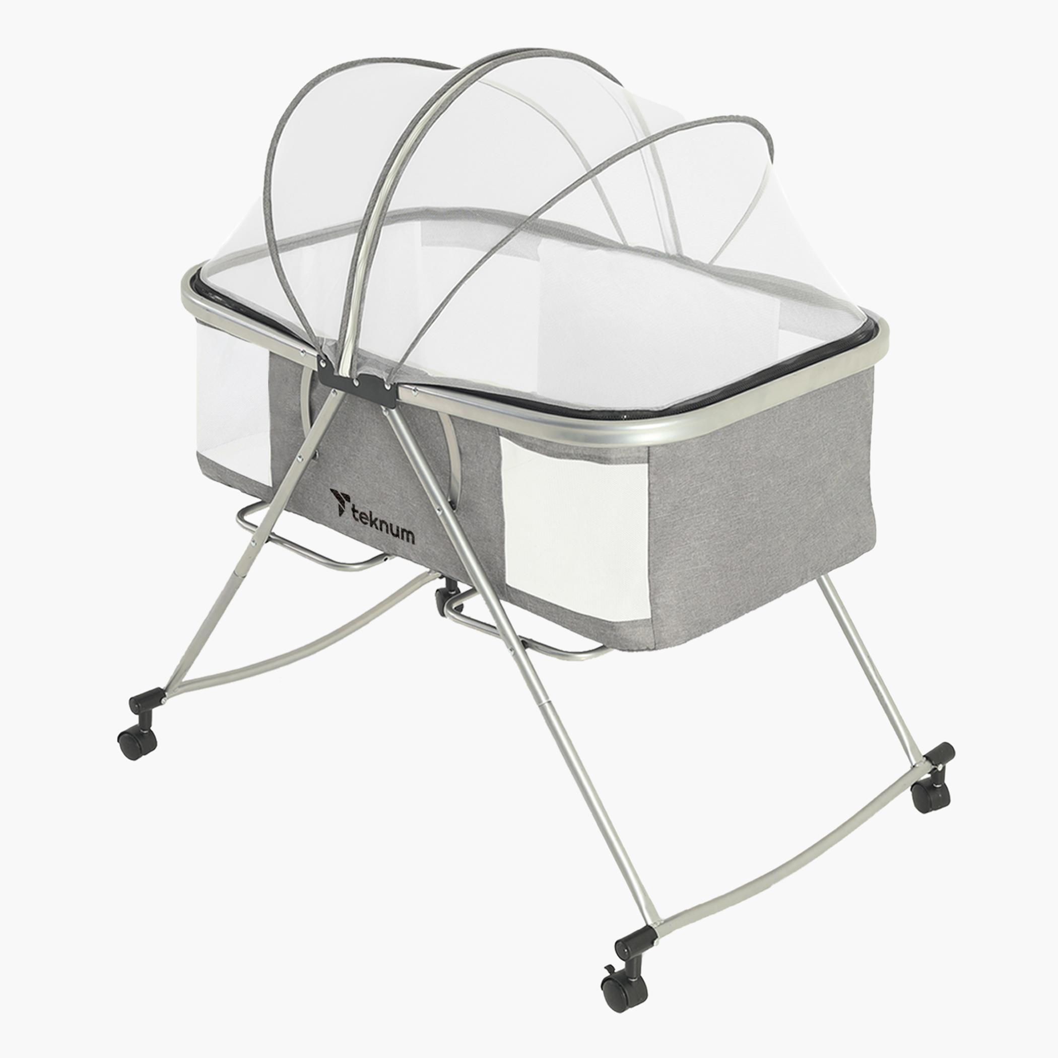 Teknum 3-in-1 Baby Cradle with Mosquito Net and Wheels-baby-nursery-furniture-cribsandbeds-bassinets-image-8