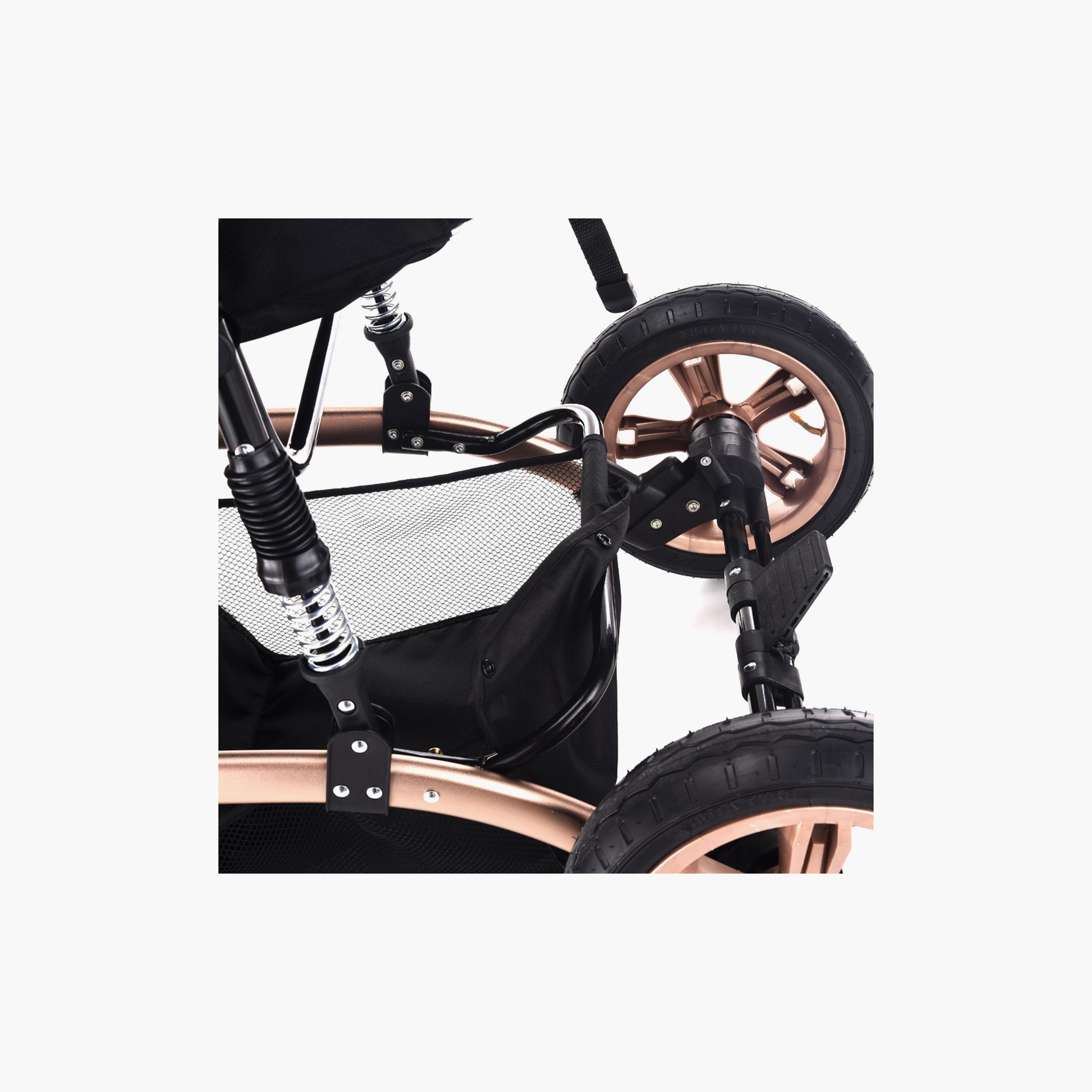 Teknum 3-in-1 Pram Stroller with Canopy - Khaki-baby-gear-strollersandprams-strollers-image-3