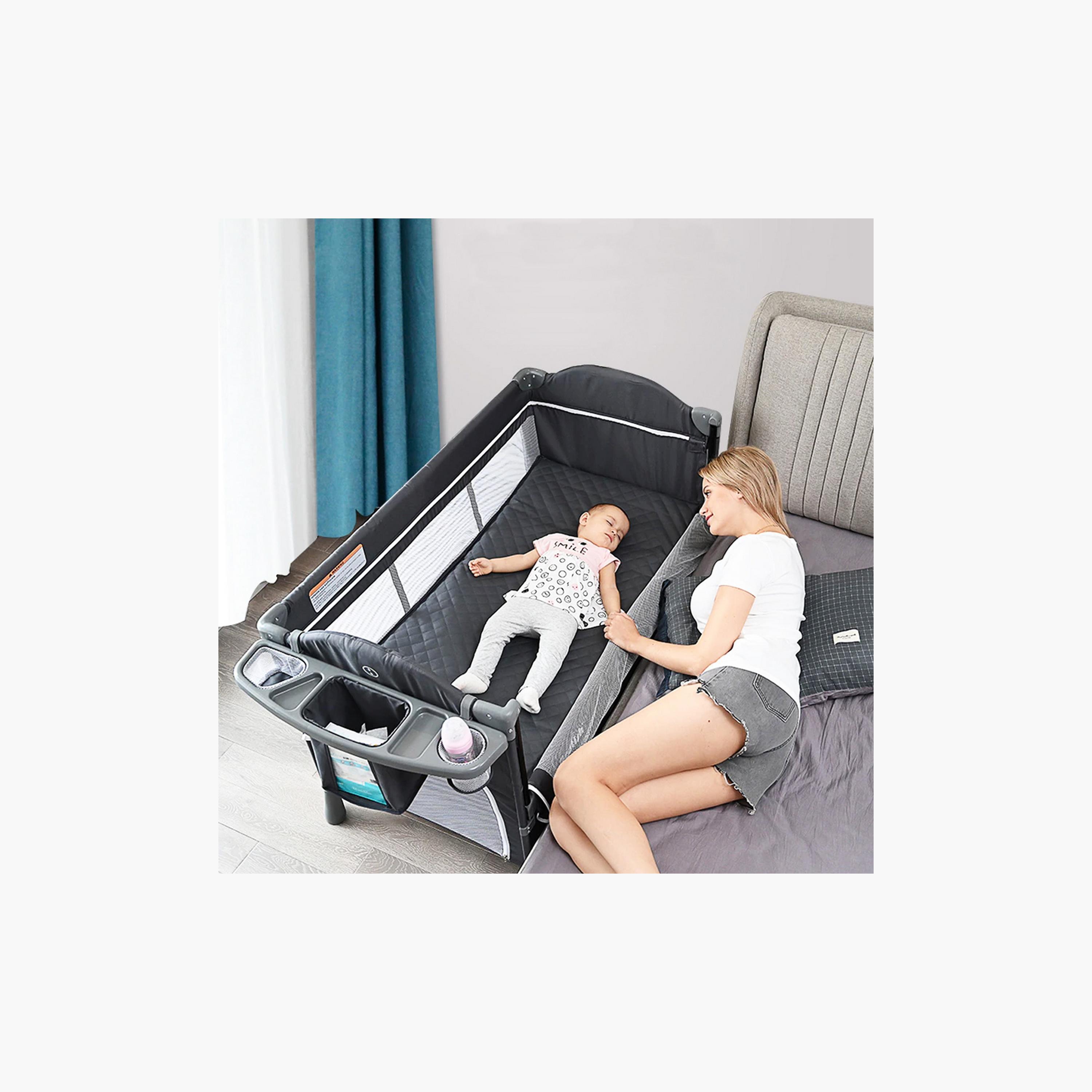 سرير أطفال 4 في 1 كو-سليبر مهد ومساحة لعب وهزاز من تيكنوم-baby-nursery-furniture-cribsandbeds-travelcots-image-4