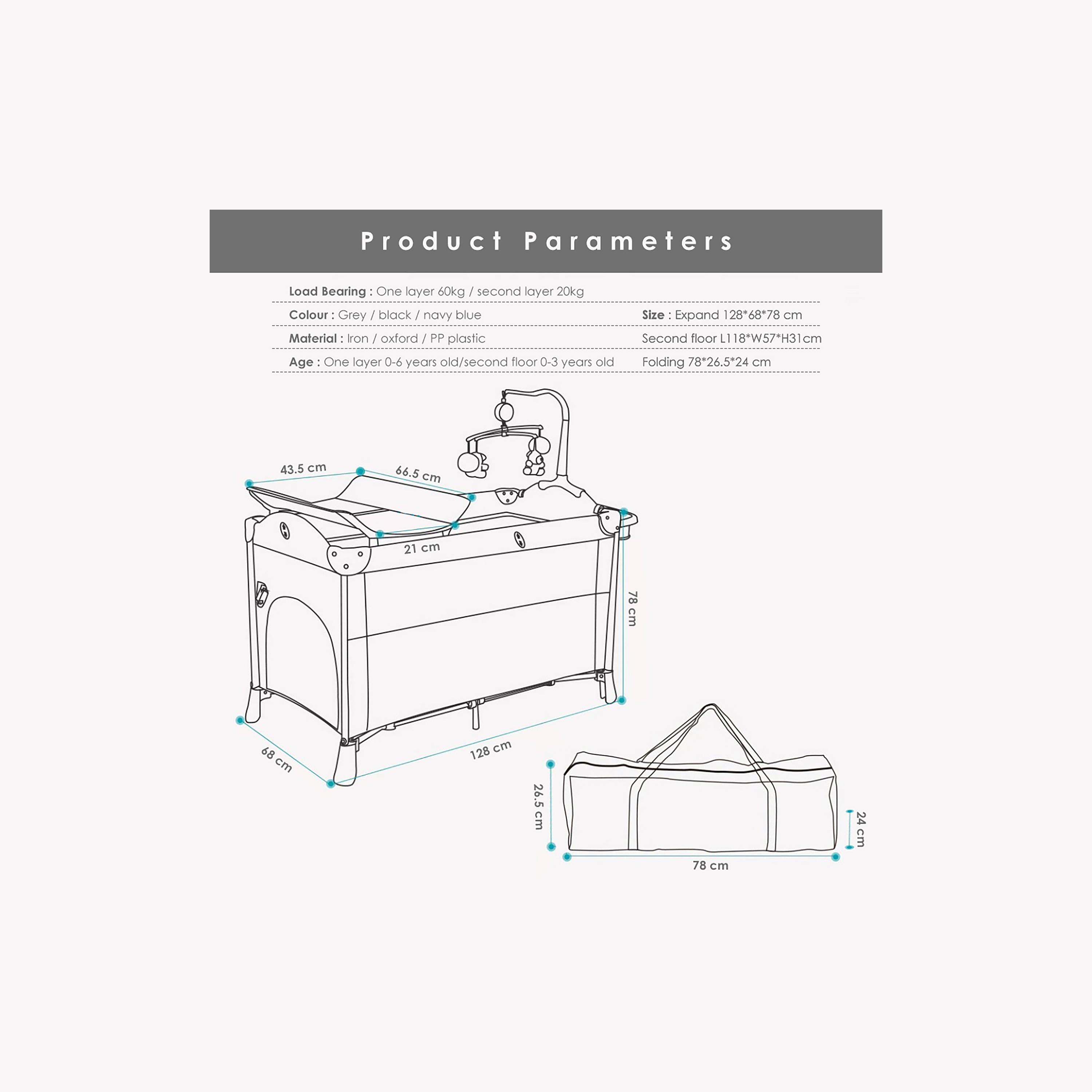 سرير أطفال 4 في 1 كو-سليبر مهد ومساحة لعب وهزاز من تيكنوم-baby-nursery-furniture-cribsandbeds-travelcots-image-1