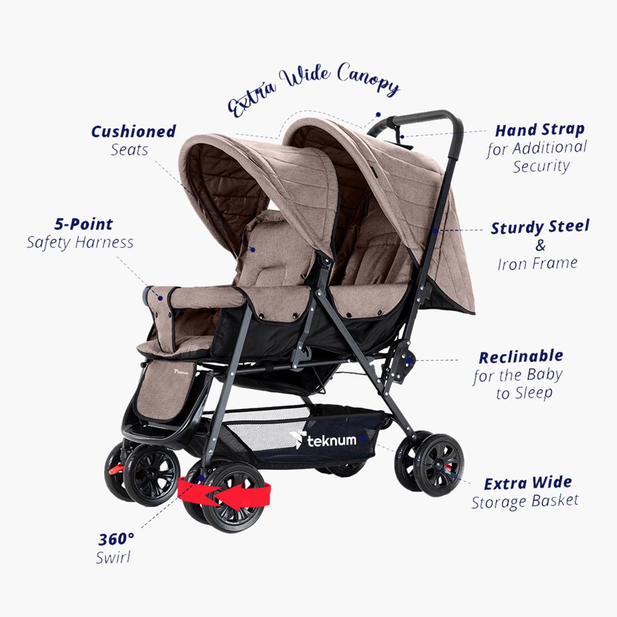 Teknum Double Baby Stroller-baby-gear-strollersandprams-strollers-image-6