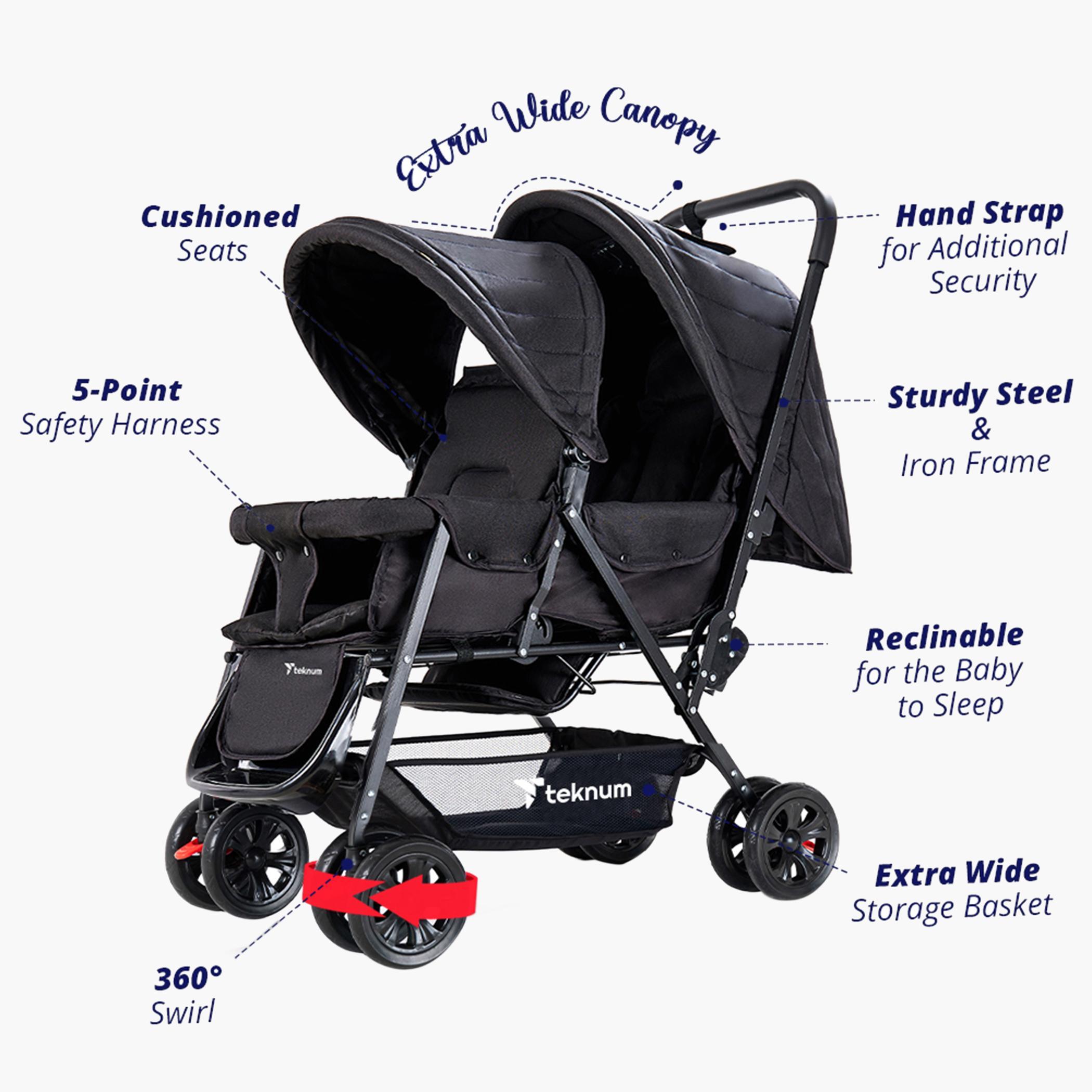 Teknum Double Baby Stroller with Canopy-baby-gear-strollersandprams-strollers-image-8