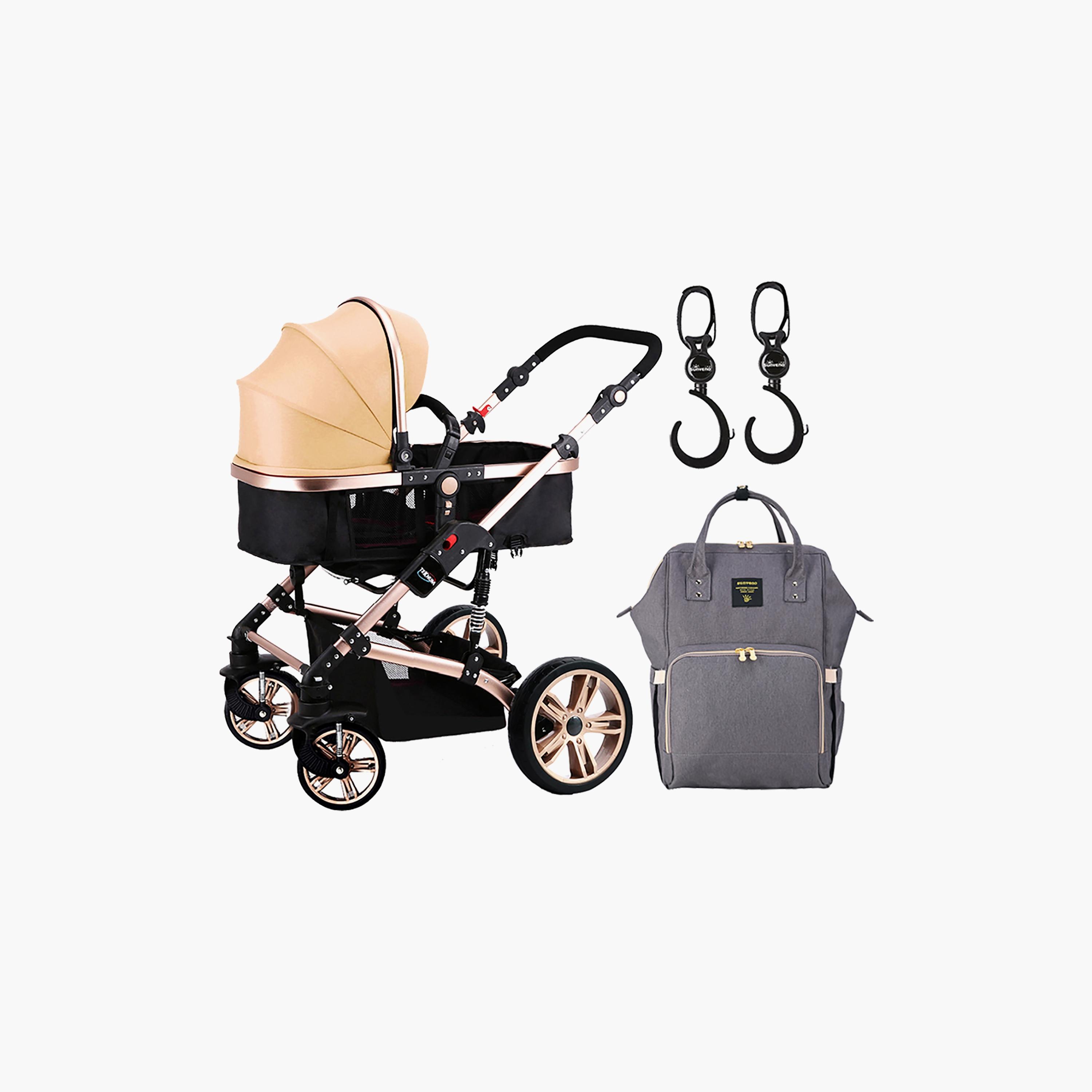 Teknum 3-in-1 Pram Stroller with Diaper Bags and Hooks-baby-gear-strollersandprams-strollers-image-2